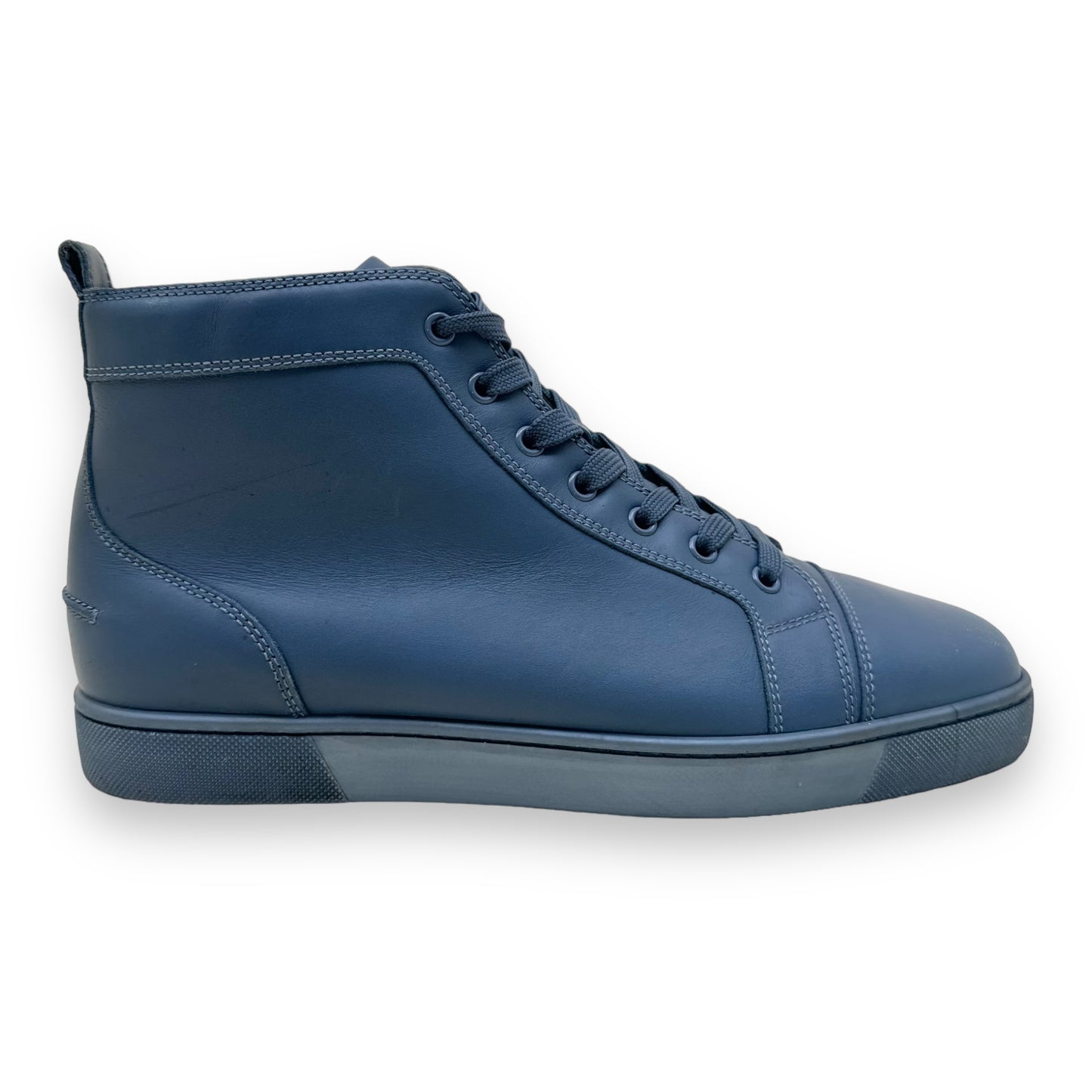 CHRISTIAN LOUBOUTIN CALF HIGH-TOP SNEAKER BLUE UK9
