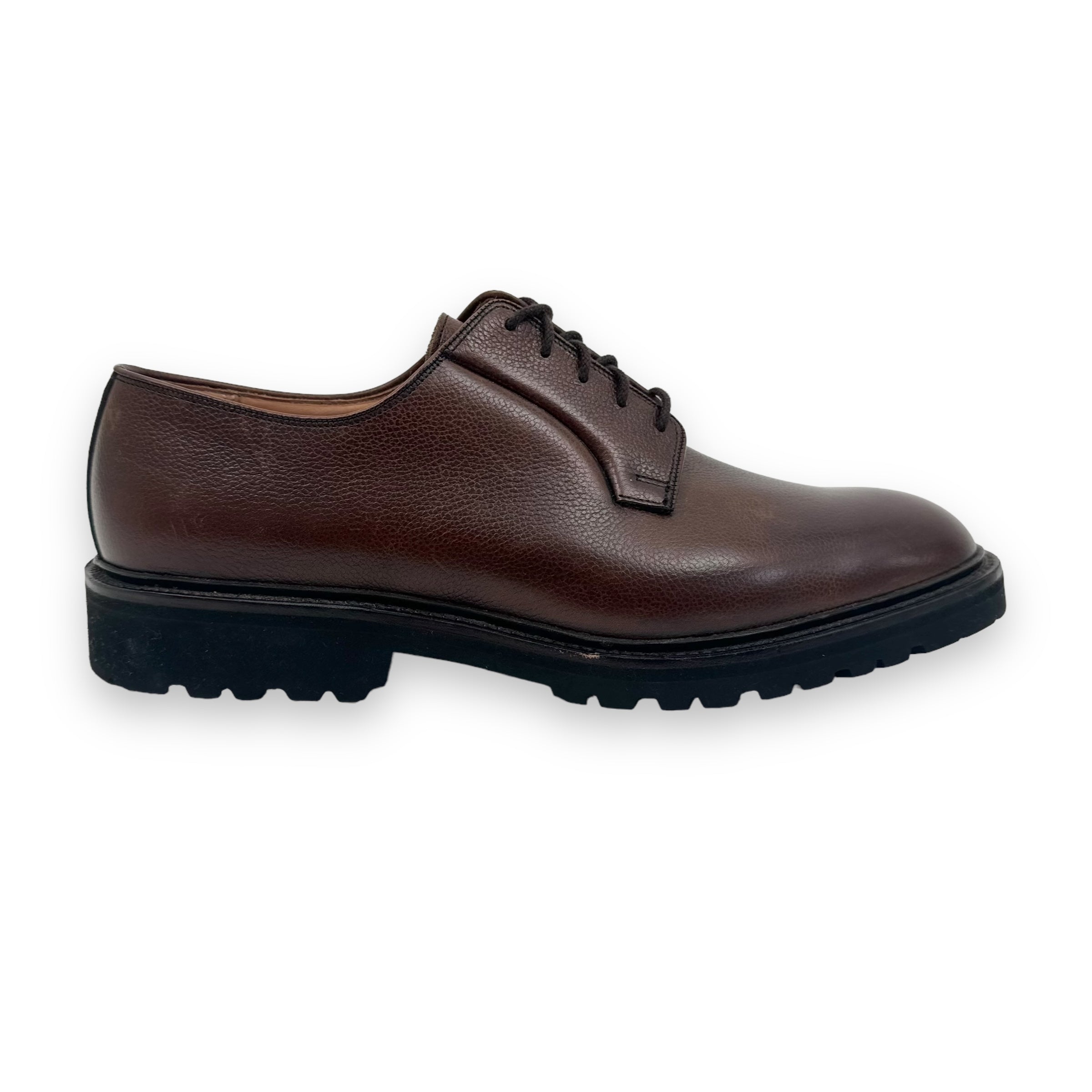 CROCKETT & JONES LACE-UP LEATHER DERBY SHOES BROWN UK10