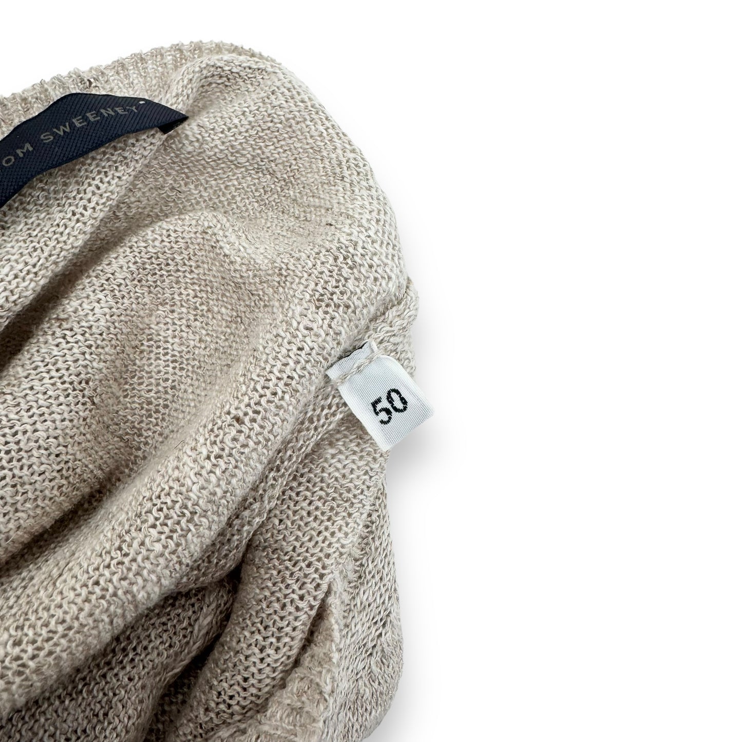 THOM SWEENEY LINEN / SILK HENLEY SWEATER BEIGE L