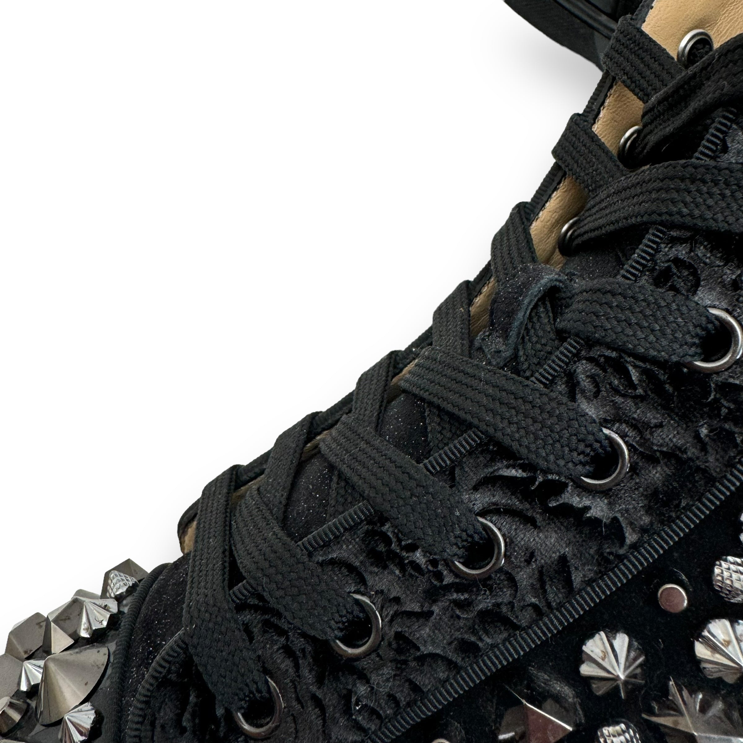 CHRISTIAN LOUBOUTIN SUEDE / LEATHER / VELVET CRYSTAL SNEAKER UK11