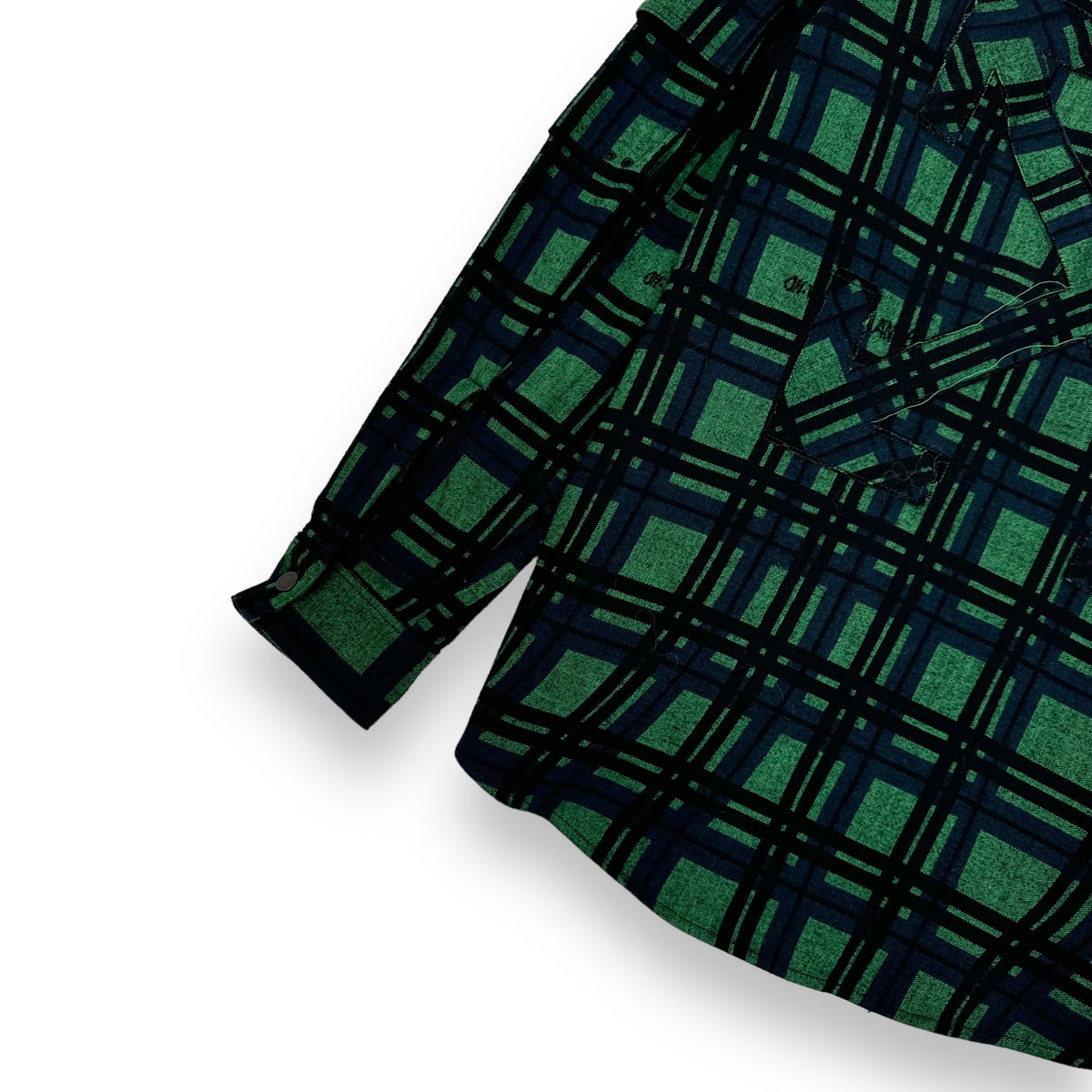 OFF-WHITE OVERSIZED CHECKED SHIRT GREEN M