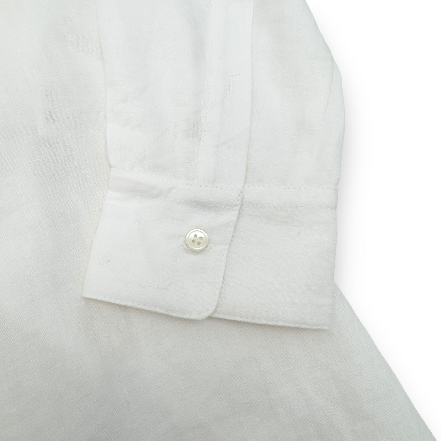 SABATO RUSSO LINEN LONG BUTTON-UP SHIRT IVORY XL
