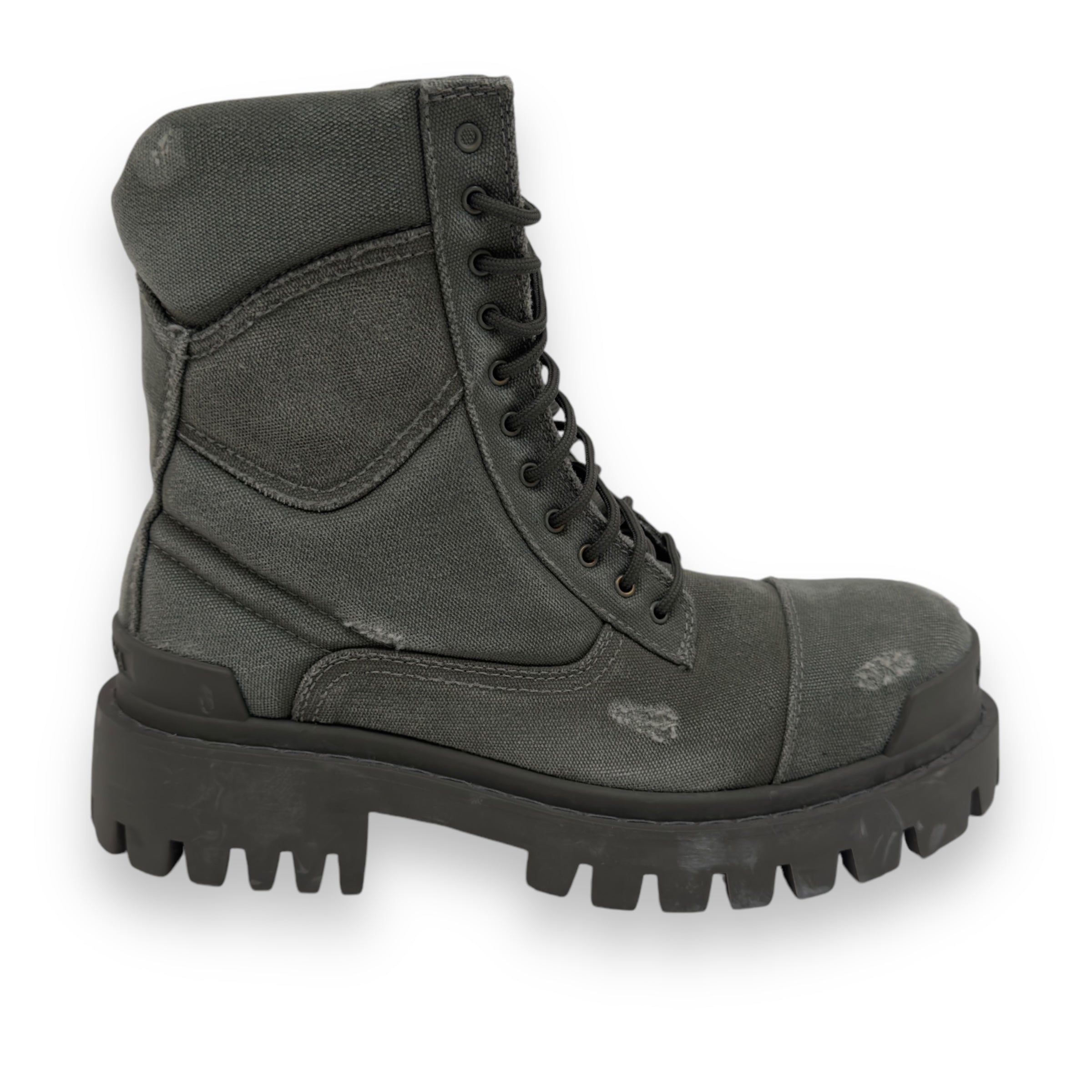BALENCIAGA COMBAT STRIKE 20MM BOOTS KHAKI UK6