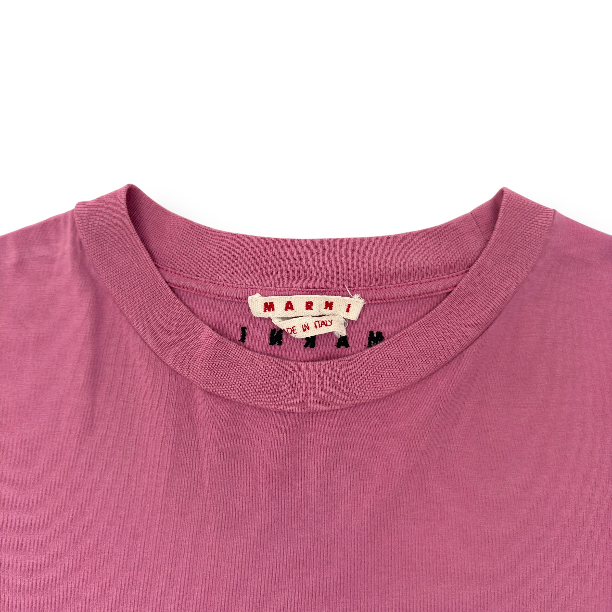 MARNI COTTON PRINT T-SHIRT PINK XXL / 54
