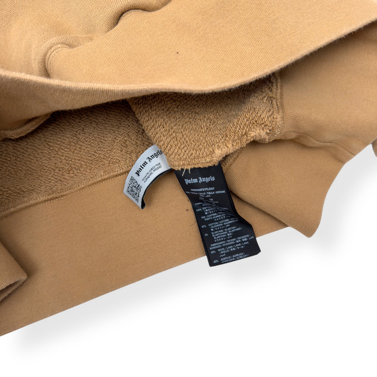 PALM ANGELS BEAR HOODIE BEIGE / BROWN L