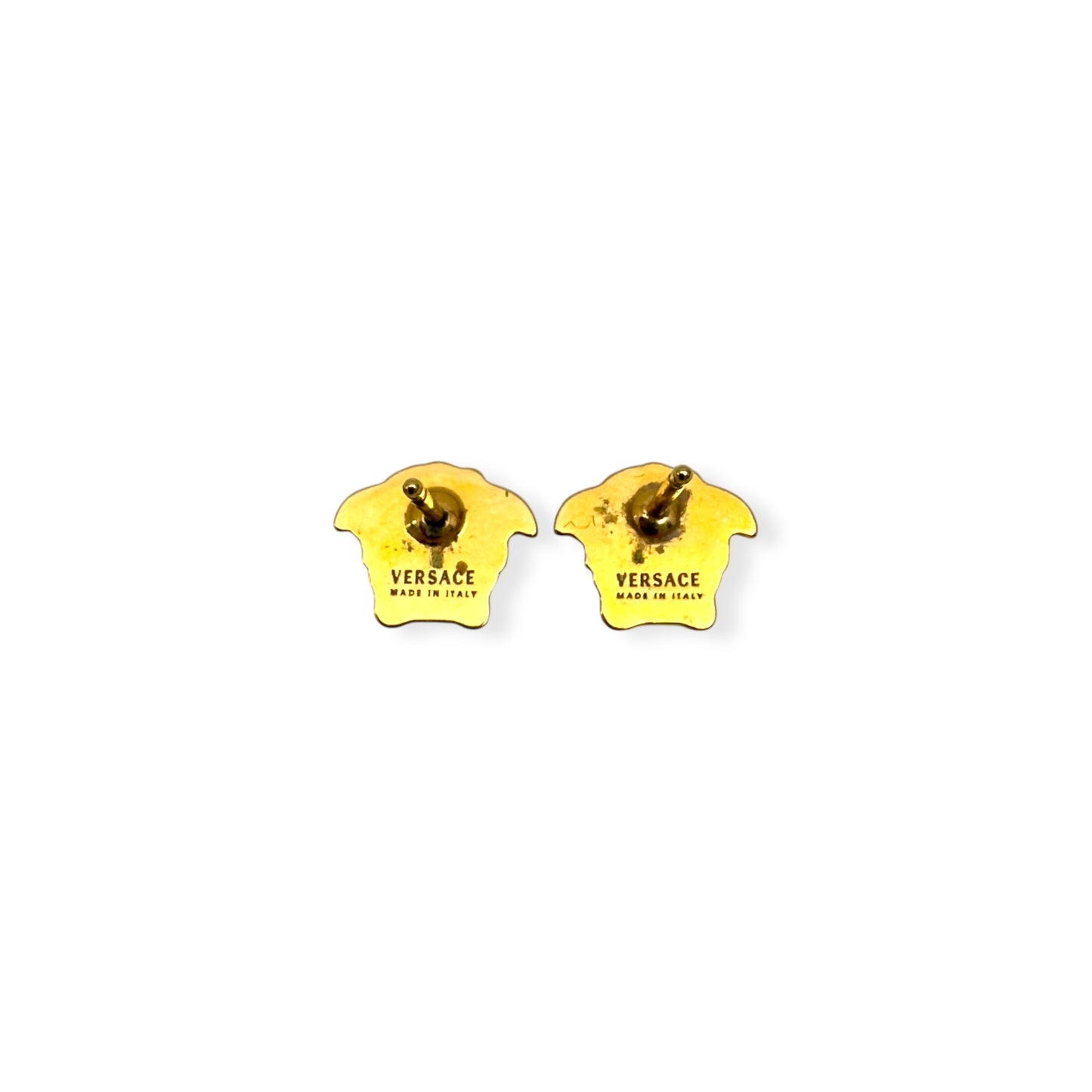 VERSACE WOMENS MEDUSA STUD EARRINGS GOLD