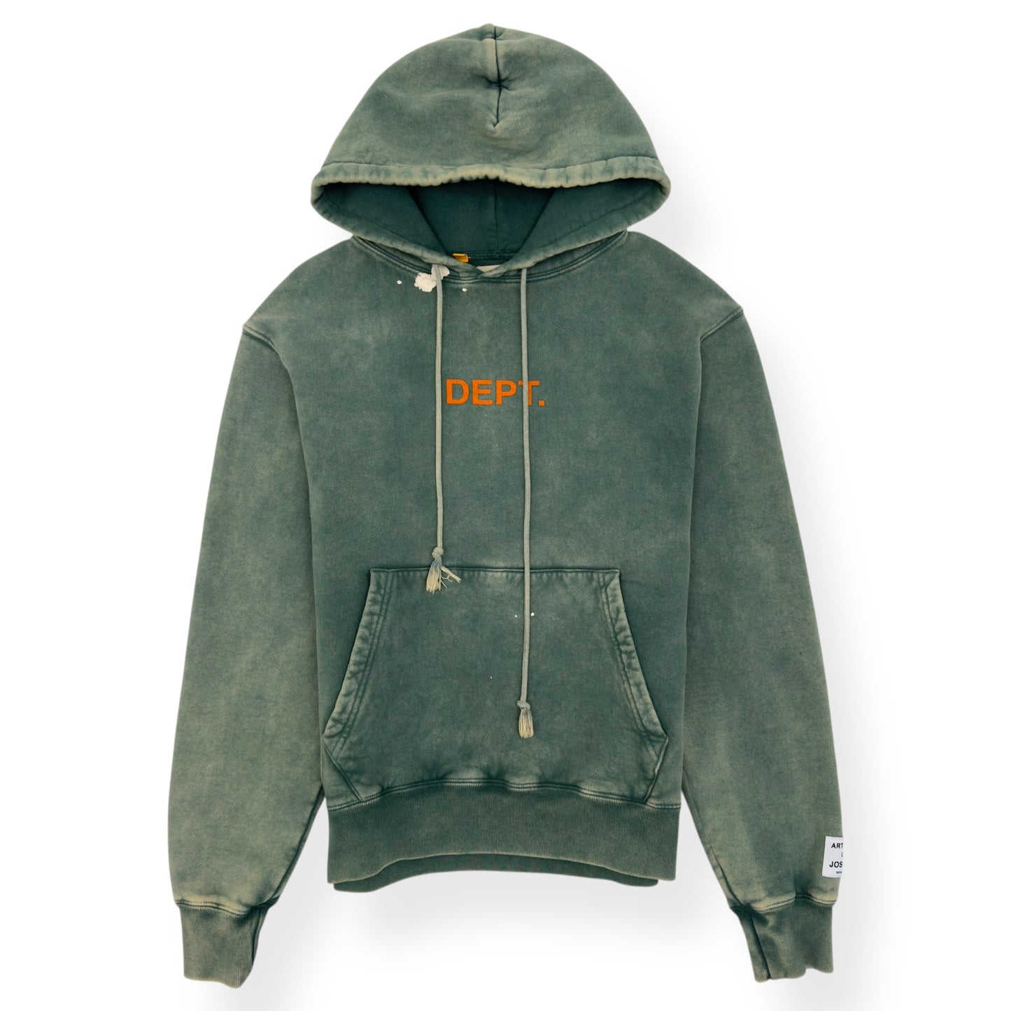 GALLERY DEPT. CENTER LOGO PAINT SPLATTER HOODIE GREEN S