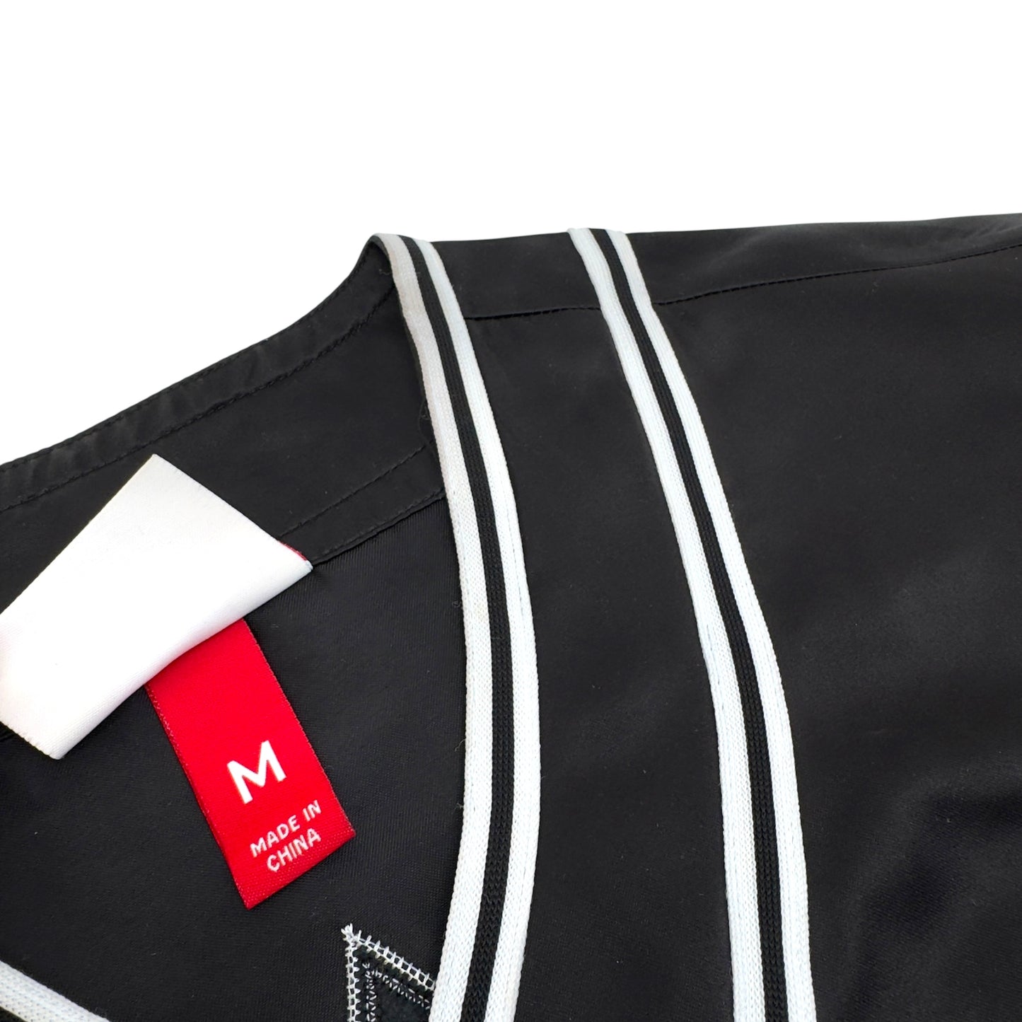 SUPREME MITCHELL & NESS SATIN BASEBALL JERSEY BLACK / WHITE M
