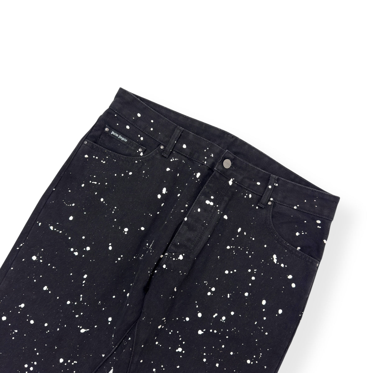 PALM ANGELS CACTUS 5 POCKET DENIM JEANS BLACK / WHITE / BLUE W33”