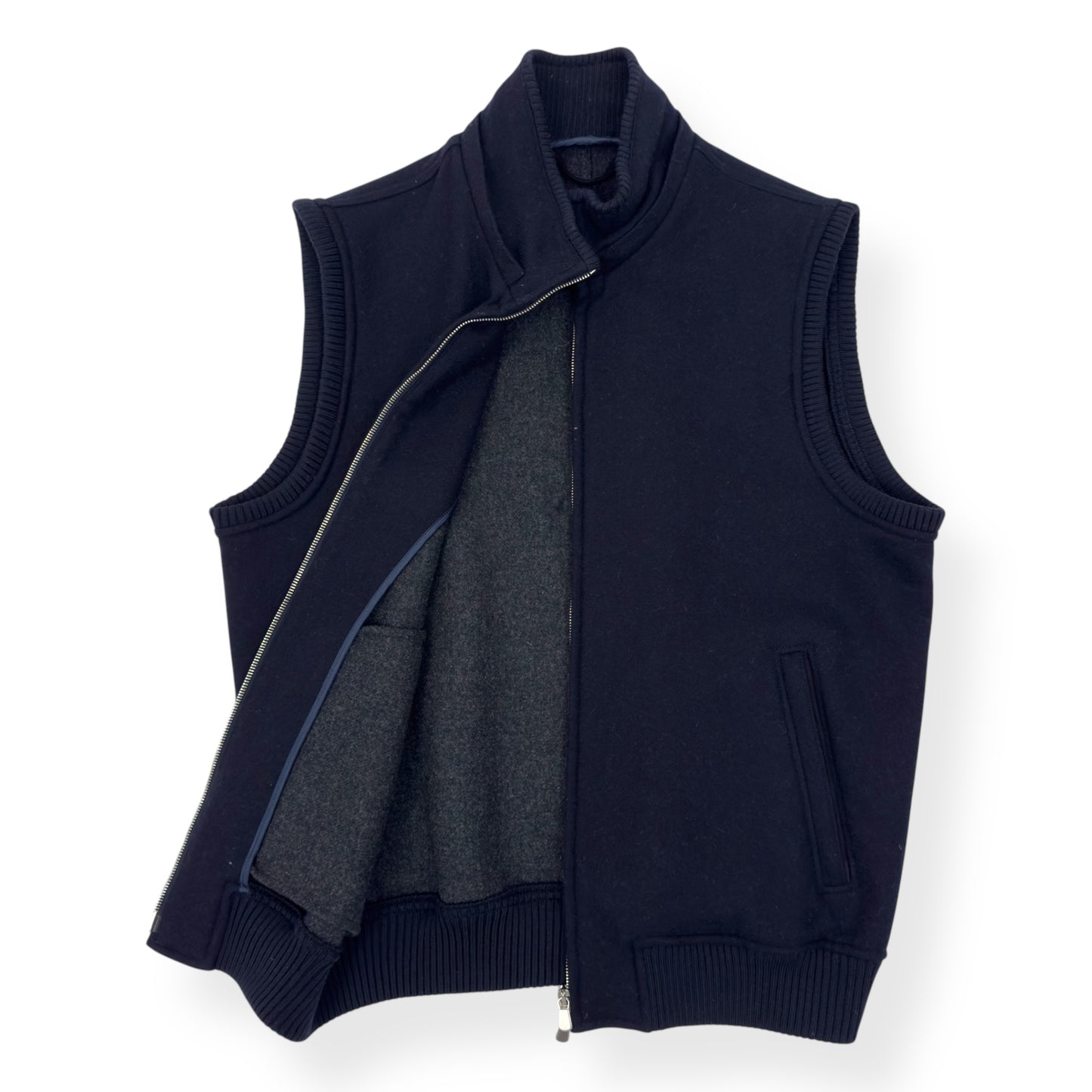 THOM SWEENEY BESPOKE WOOL GILET NAVY 50 / M