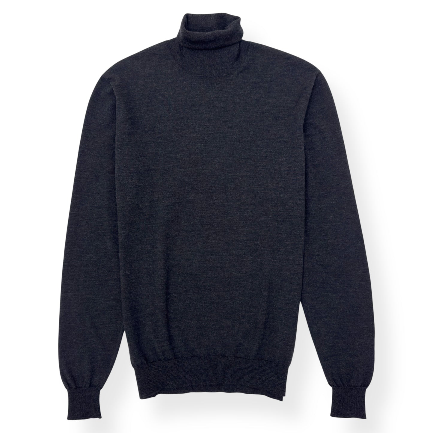 THOM SWEENEY MERINO WOOL ROLL NECK SWEATER DARK GREY 52 / L