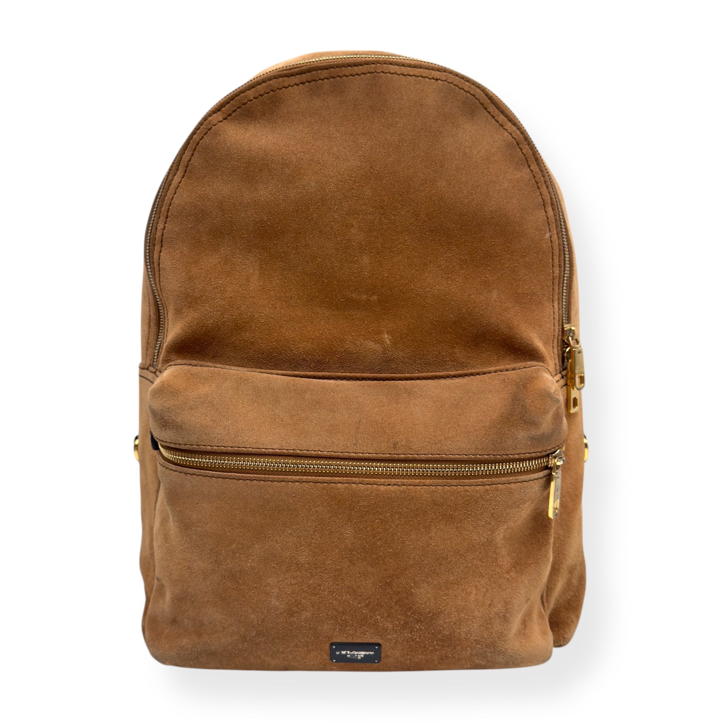 DOLCE & GABBANA SUEDE BACKPACK TAN / BLACK M