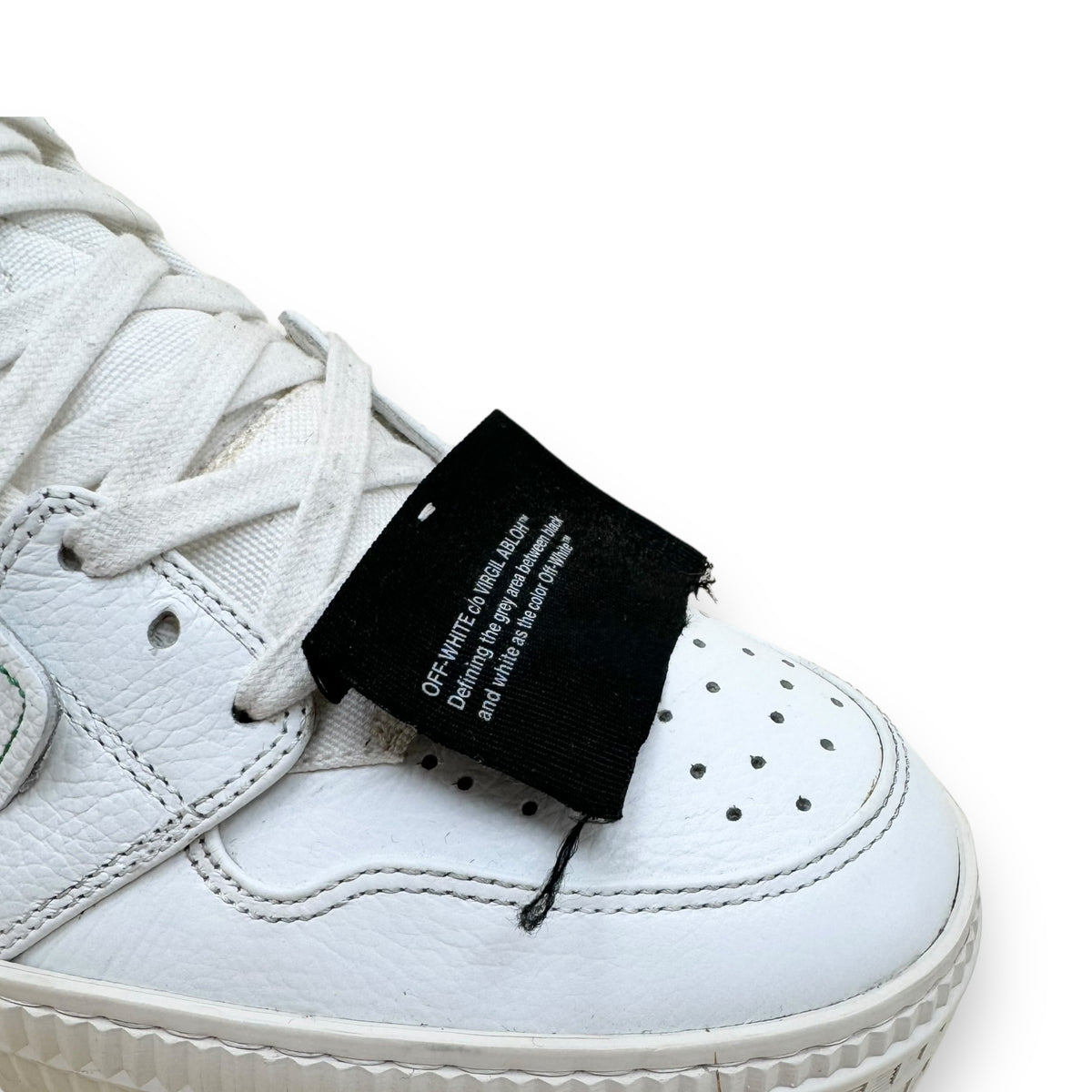 OFF-WHITE OFF-COURT LEATHER HIGH TOP SNEAKER WHITE UK9