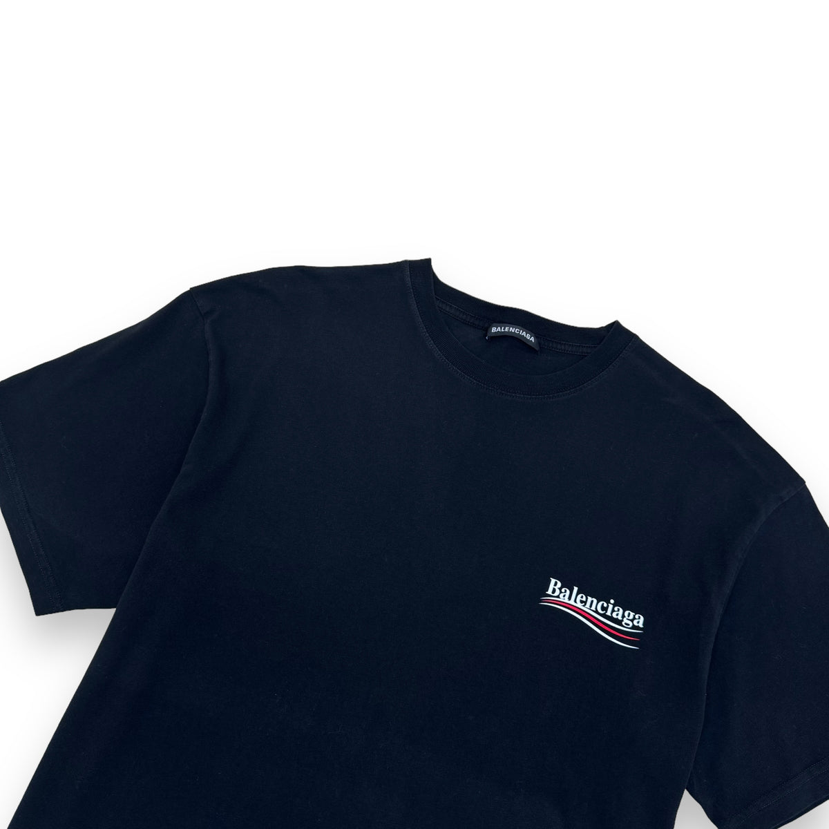 BALENCIAGA POLITICAL LOGO T-SHIRT BLACK M