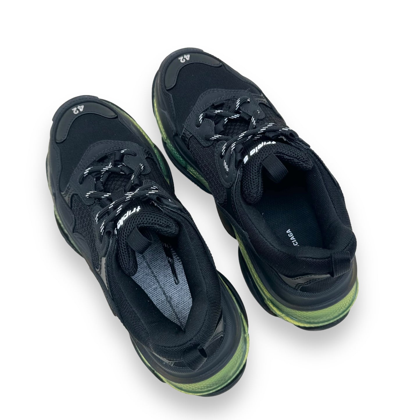 BALENCIAGA TRIPLE S SNEAKER BLACK / GREEN UK8