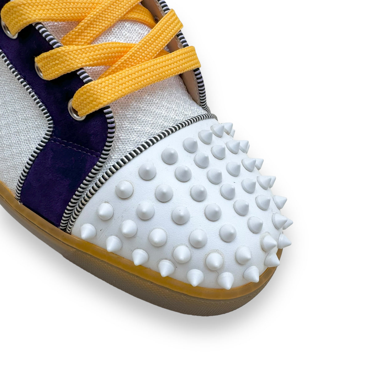 CHRISTIAN LOUBOUTIN ‘LAKERS’ SPIKE HIGH TOP SNEAKER ‘PURPLE YELLOW’ UK9