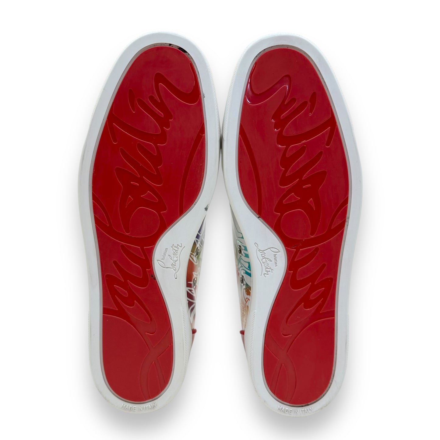 CHRISTIAN LOUBOUTIN SEAVASTE GRAFFITI LOW TOP SNEAKER UK9