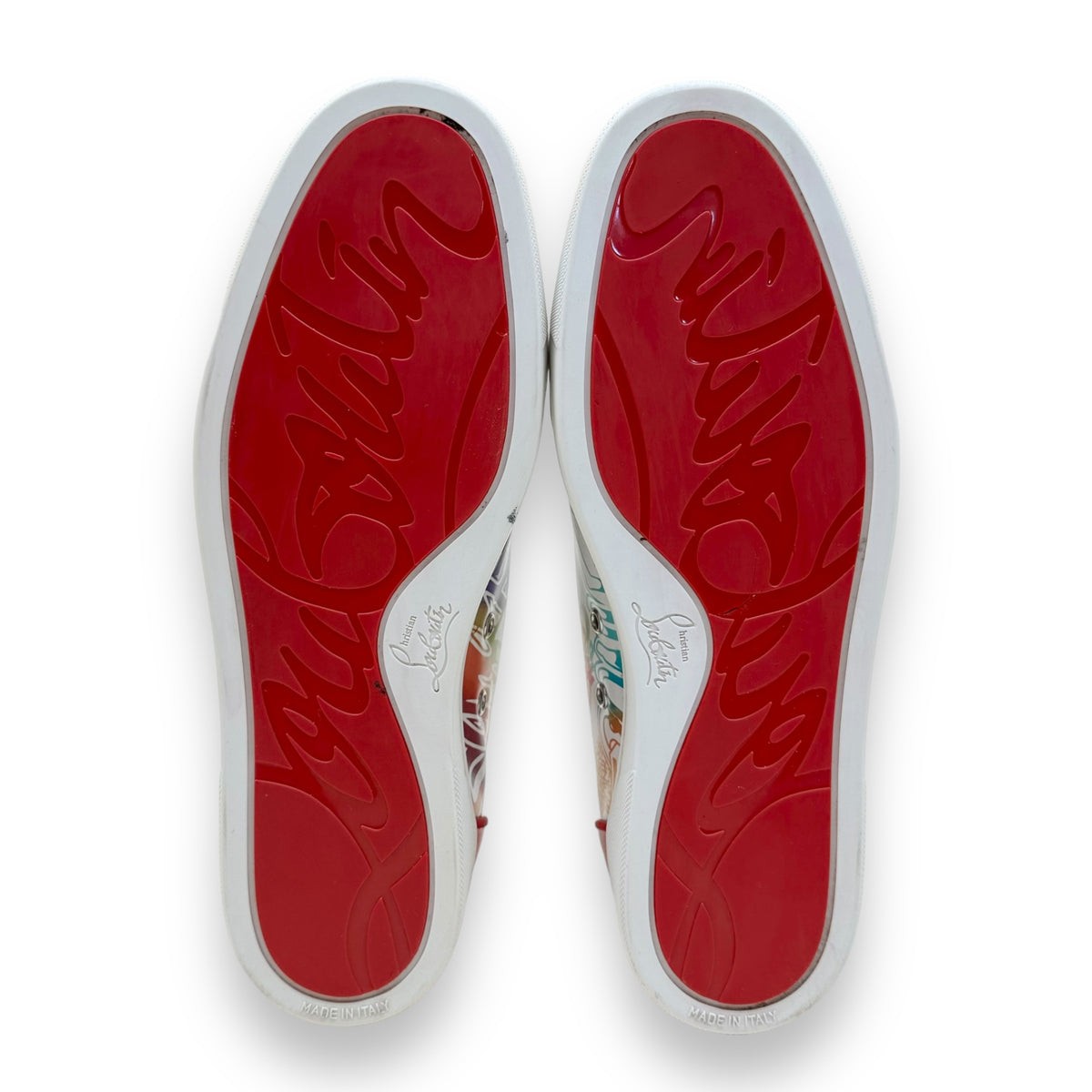 CHRISTIAN LOUBOUTIN SEAVASTE GRAFFITI LOW TOP SNEAKER UK9