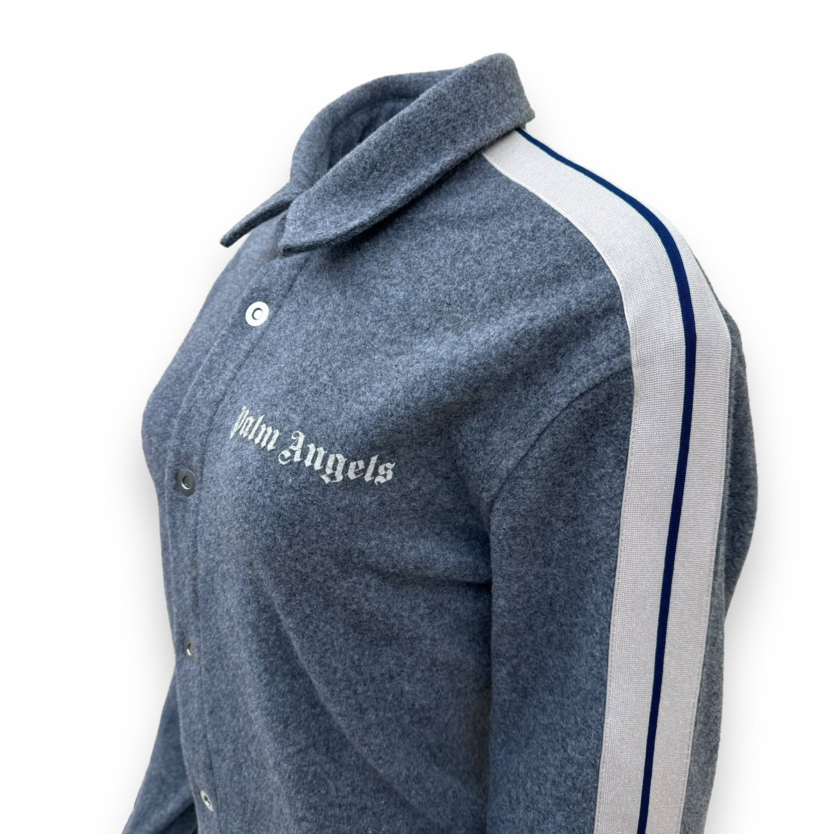 PALM ANGELS WOOL TRACK SHIRT GREY M