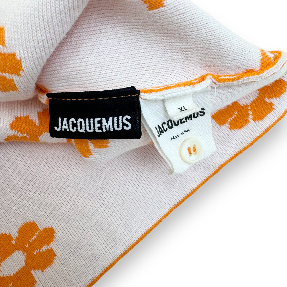 JACQUEMUS PALMA FLORAL-PATTERN SHIRT ORANGE XL