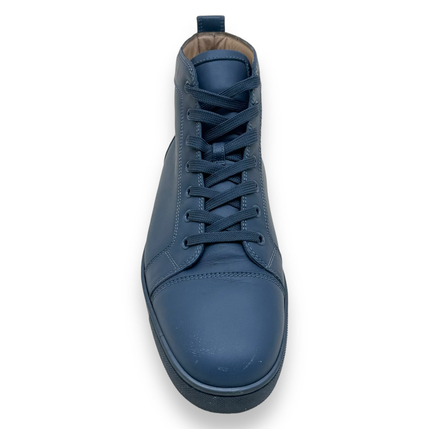 CHRISTIAN LOUBOUTIN CALF HIGH-TOP SNEAKER BLUE UK9