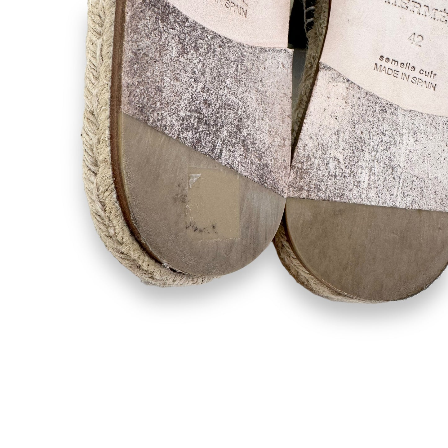 HERMES ANTIGUA ESPADRILLE VERT OLIVE UK8