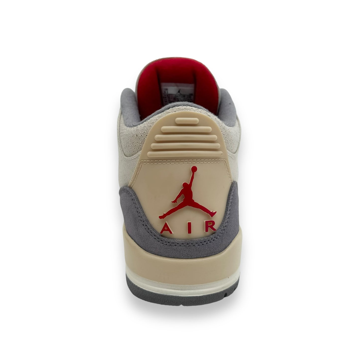 AIR JORDAN 3 RETRO SNEAKER 'MUSLIN' CREAM / RED UK8.5