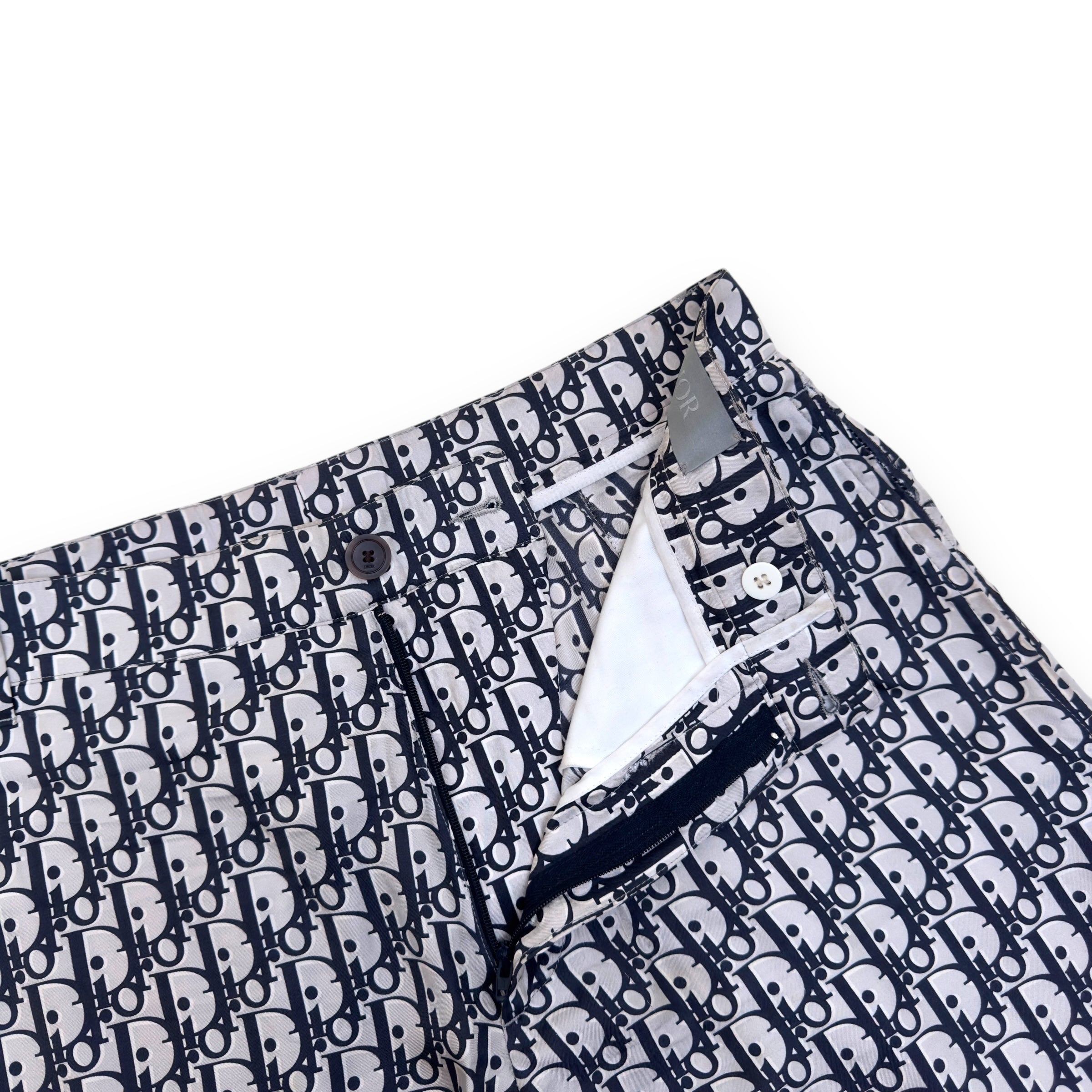 DIOR OBLIQUE BERMUDA SILK MONOGRAM SHORTS BLACK / GREY 46 / S