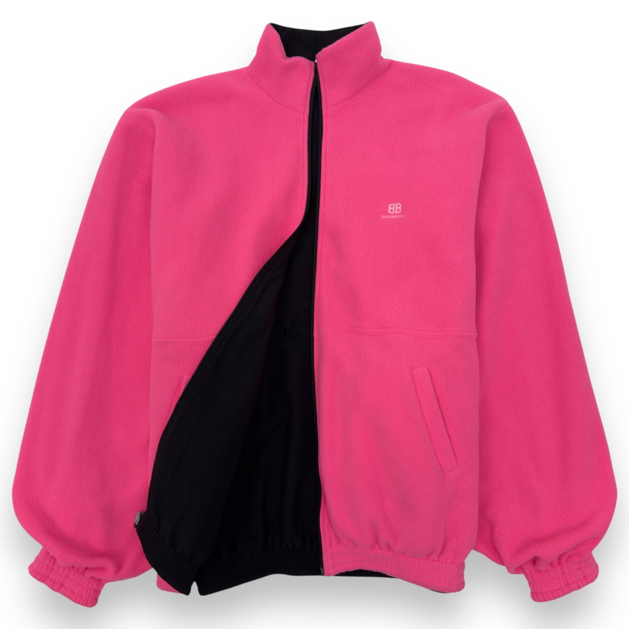 BALENCIAGA OVERSIZED REVERSIBLE SPORTY B JACKET PINK / BLACK M