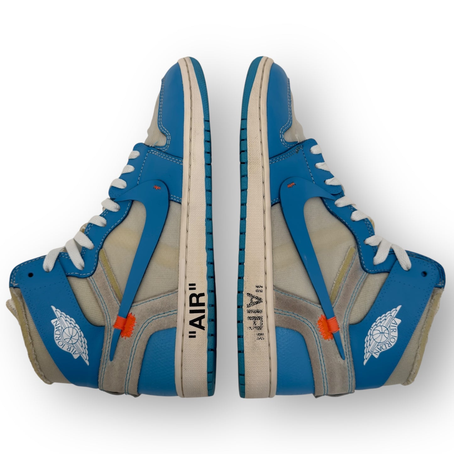 OFF-WHITE X AIR JORDAN 1 RETRO HIGH OG UNC SNEAKER UNIVERSITY BLUE UK9.5