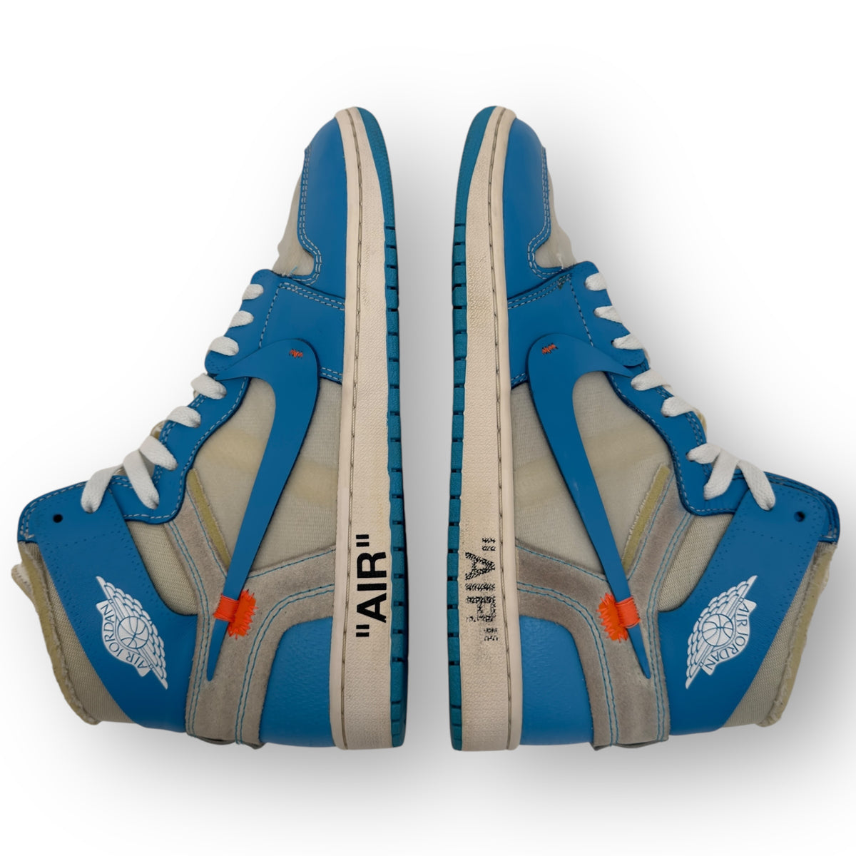 OFF-WHITE X AIR JORDAN 1 RETRO HIGH OG UNC SNEAKER UNIVERSITY BLUE UK9.5