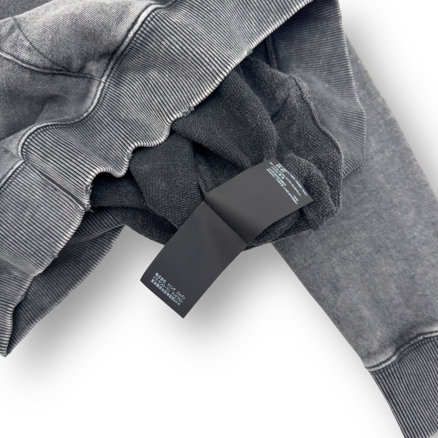 SAINT LAURENT ARCHIVE LOGO HOODIE WASHED GREY L