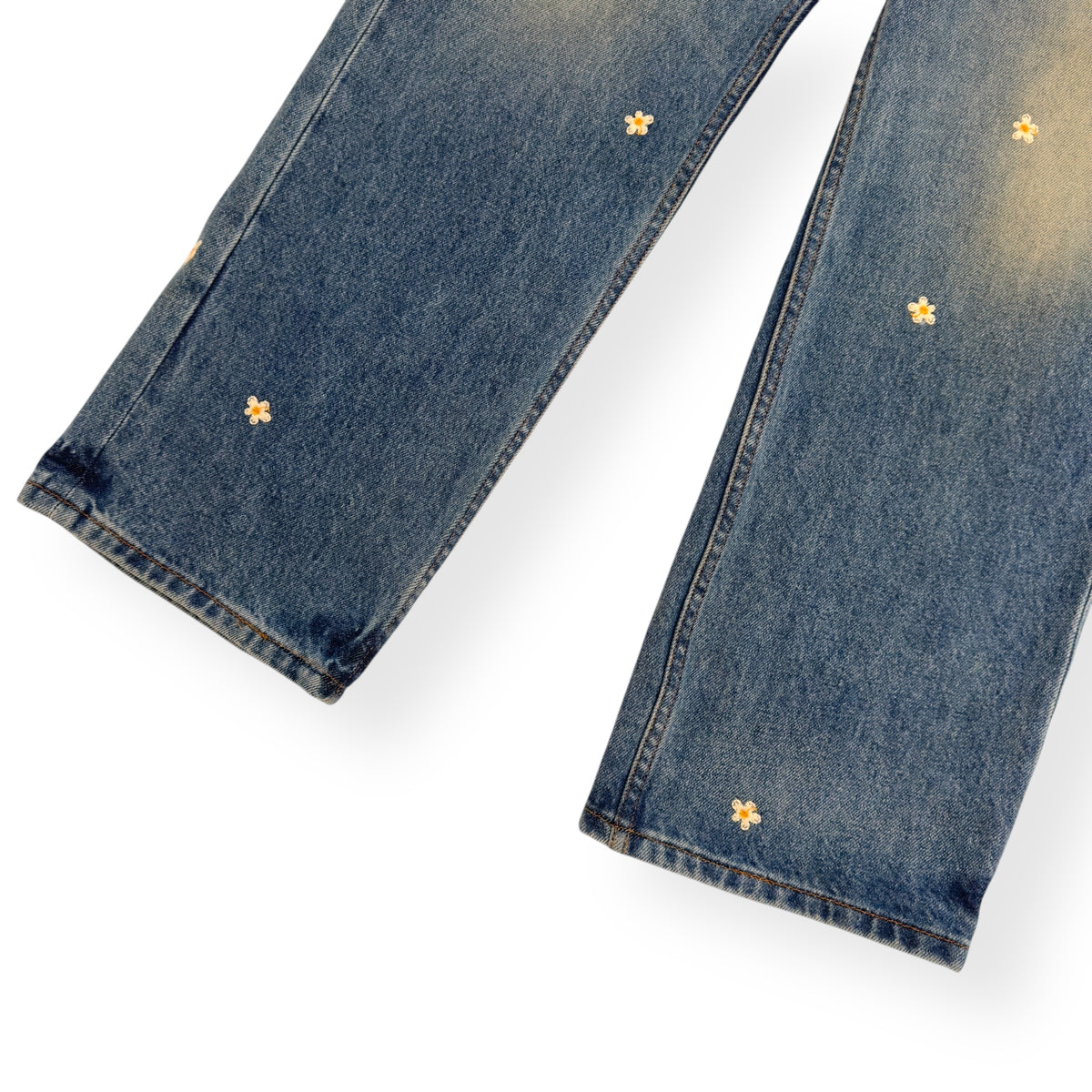 CHERRY LA BLOSSOM STRAIGHT-LEG EMBROIDERED JEANS BLUE W32”