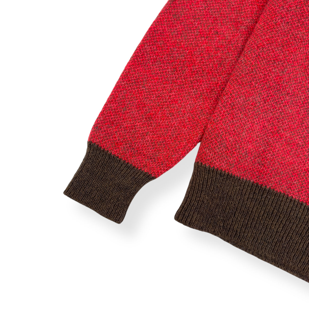ARIES BRUSHED MOHAIR CREW NECK KNITTED SWEATER PINK / BROWN M