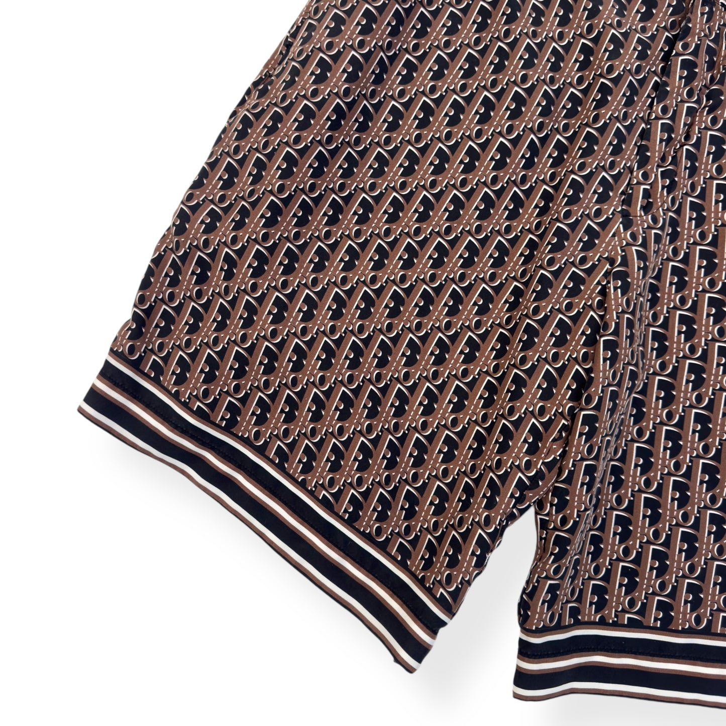 DIOR OBLIQUE BERMUDA MONOGRAM SILK SHORTS BROWN 50 / L