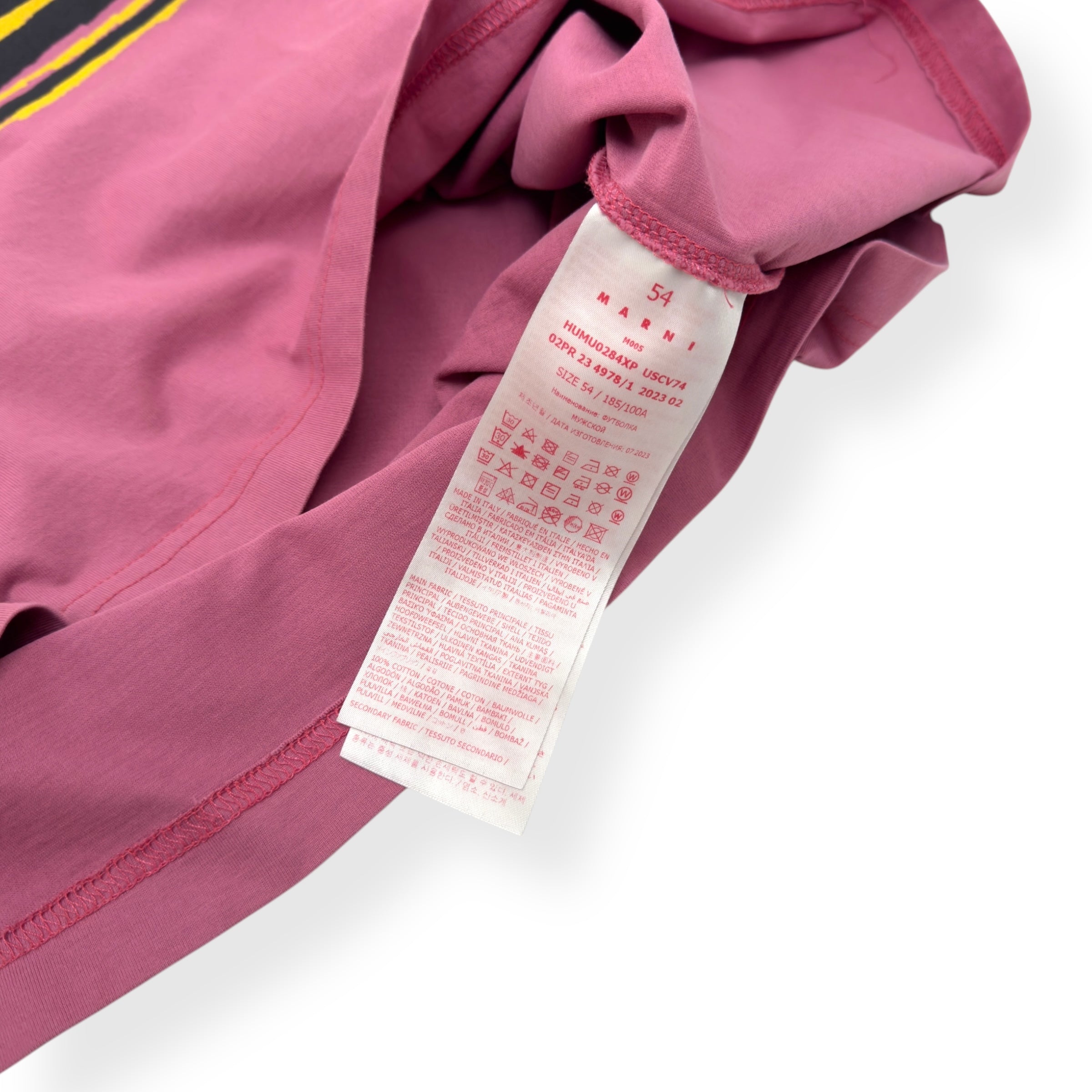 MARNI COTTON PRINT T-SHIRT PINK XXL / 54