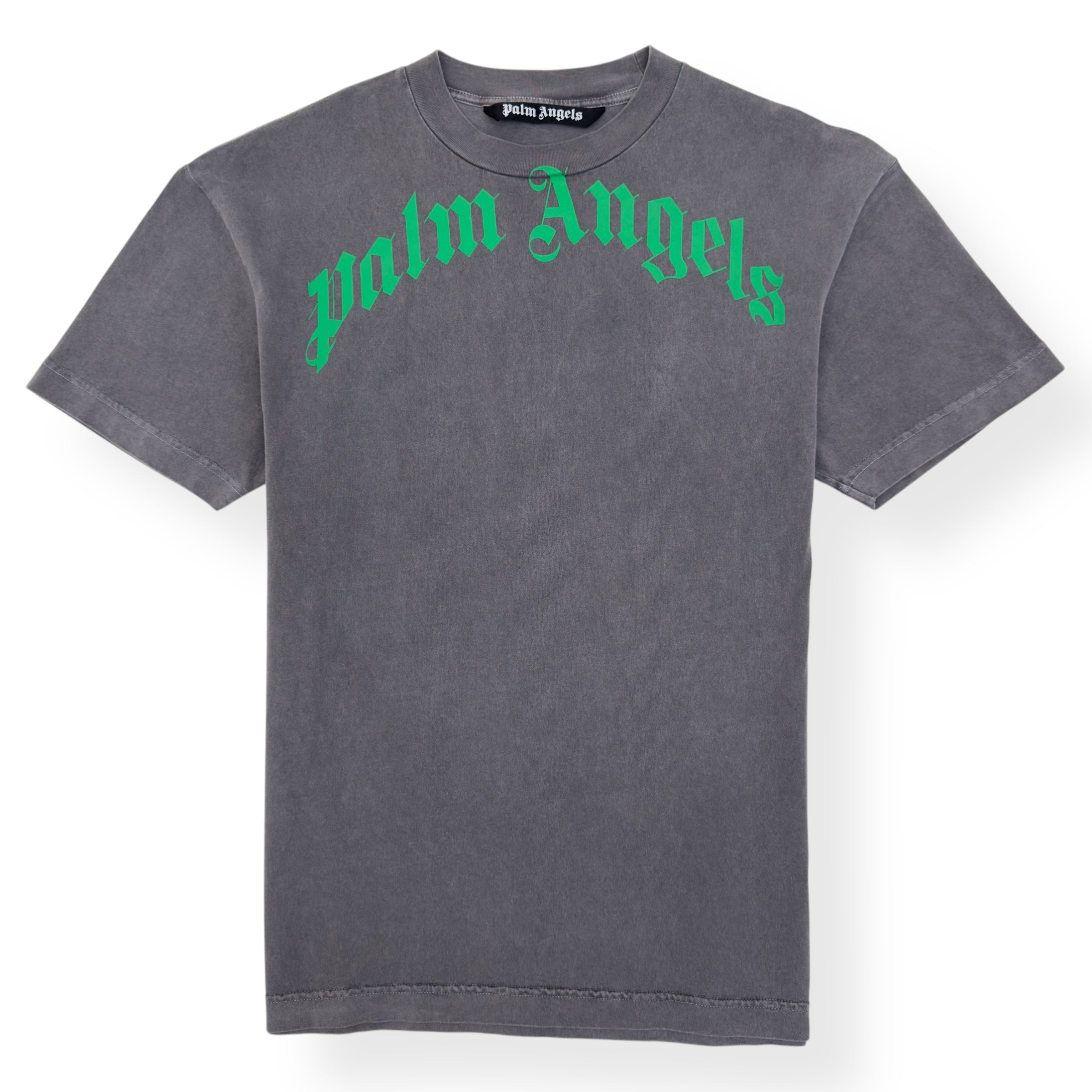 PALM ANGELS COTTON T-SHIRT GREY / GREEN M