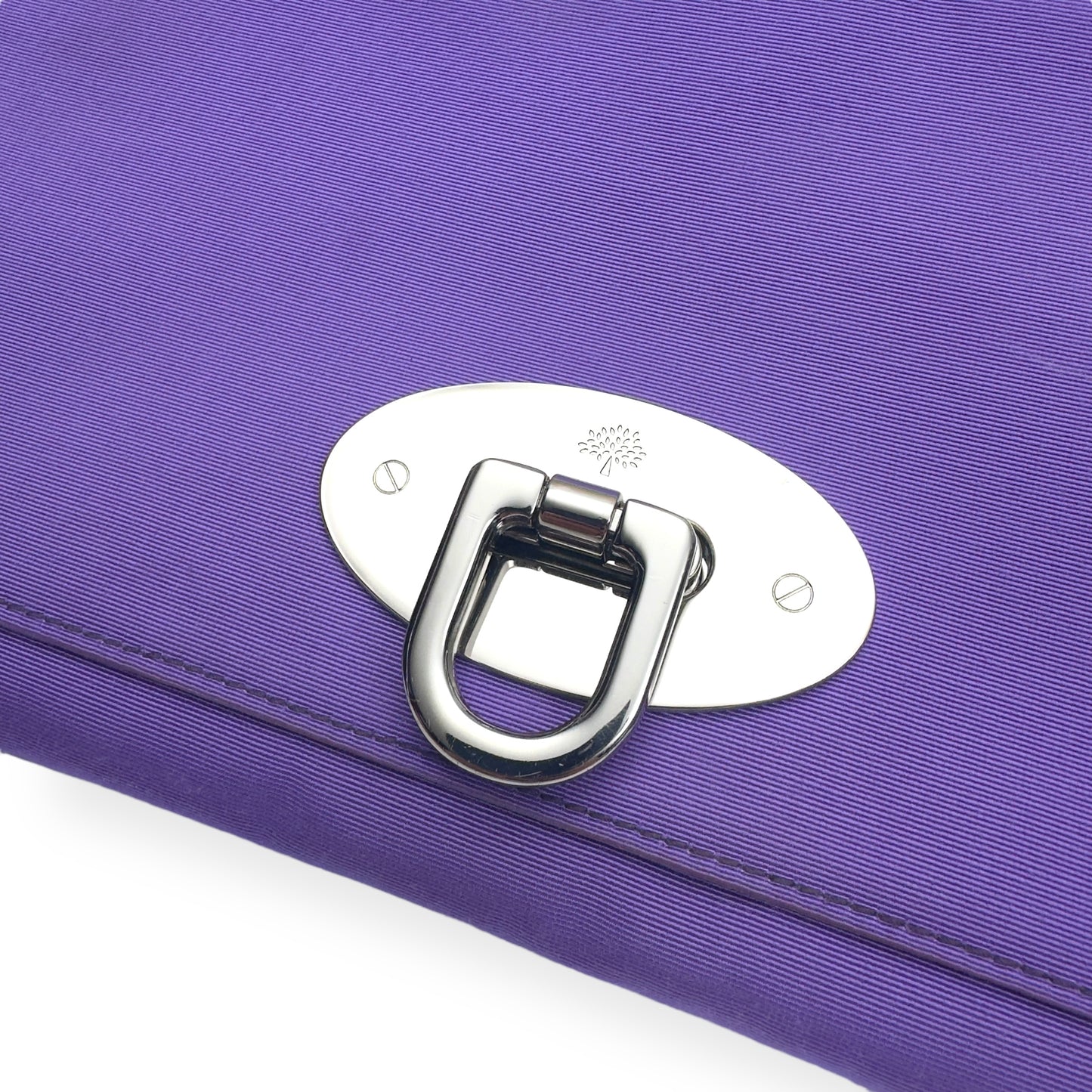MULBERRY CLOTH CLUTCH WALLET PURPLE / SILVER