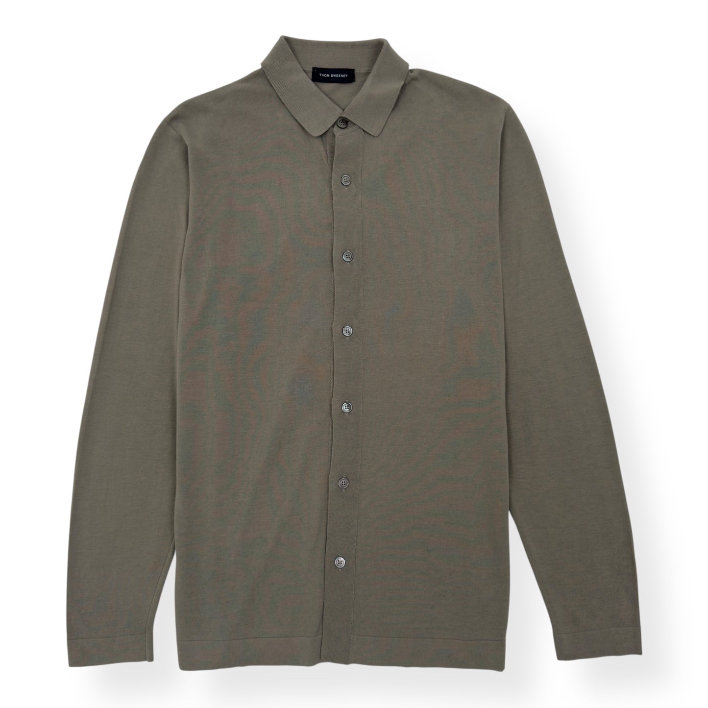 THOM SWEENEY BUTTON-DOWN COLLARED POLO SHIRT GREEN M