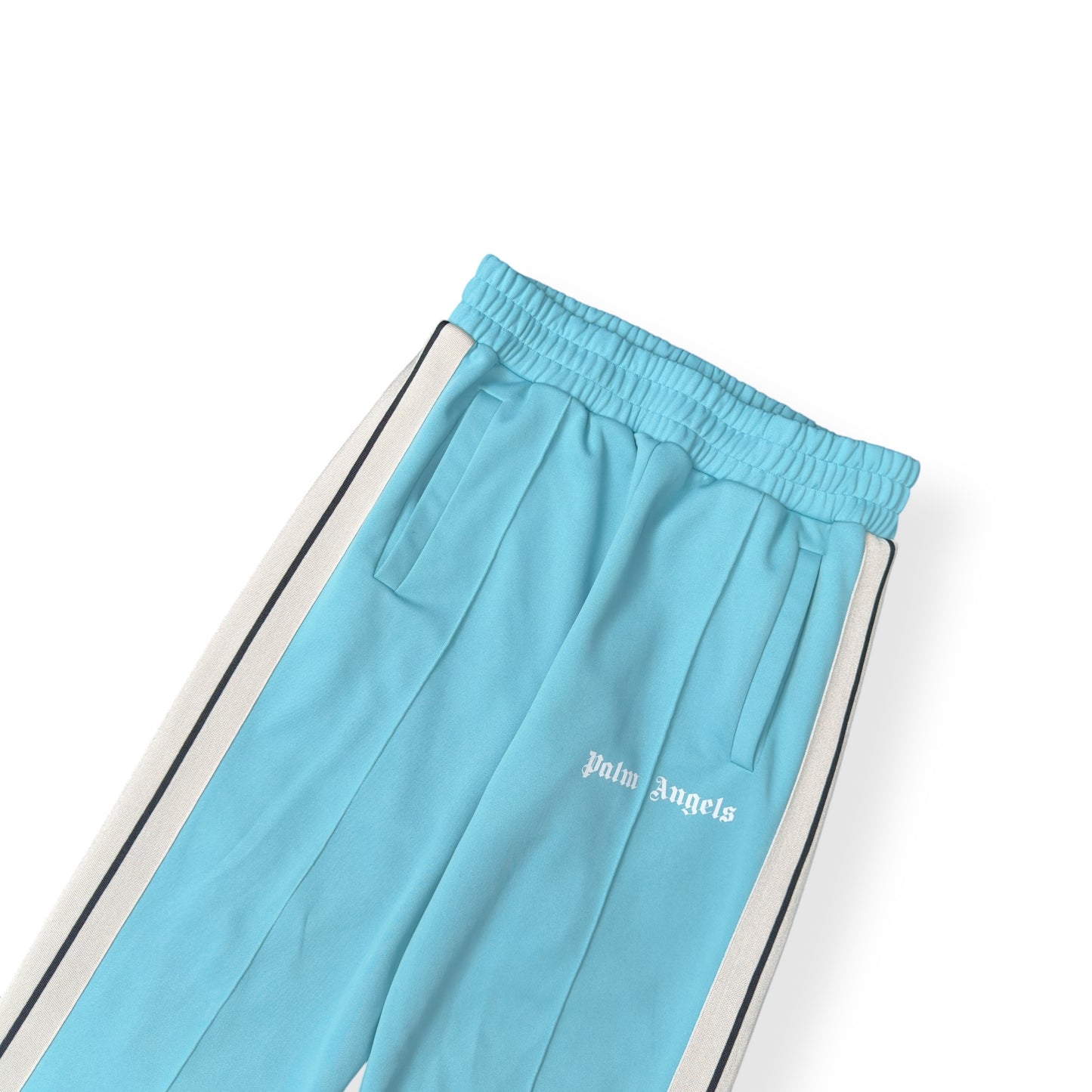 PALM ANGELS STRAIGHT LEG TRACK PANTS BLUE / WHITE M
