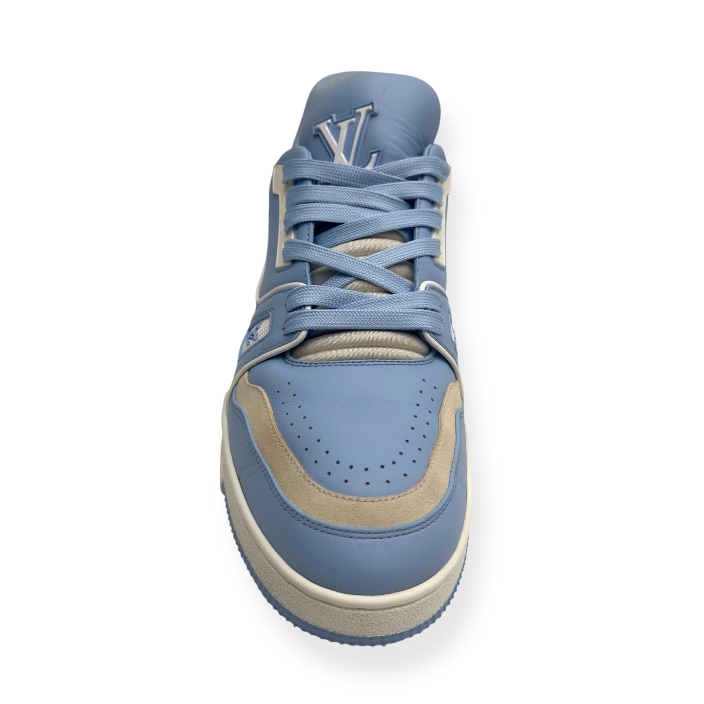 LOUIS VUITTON LV TRAINER BABY BLUE / WHITE UK7