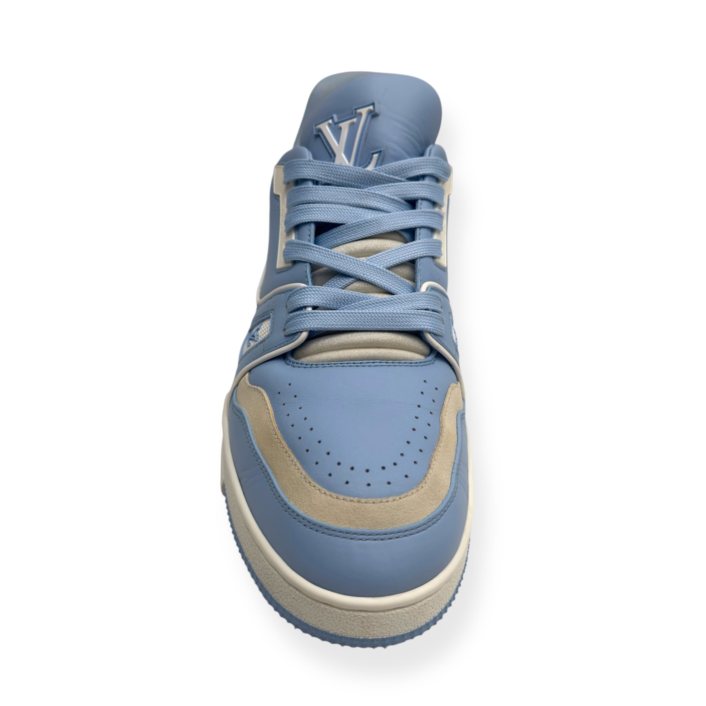 LOUIS VUITTON LV TRAINER BABY BLUE / WHITE UK7