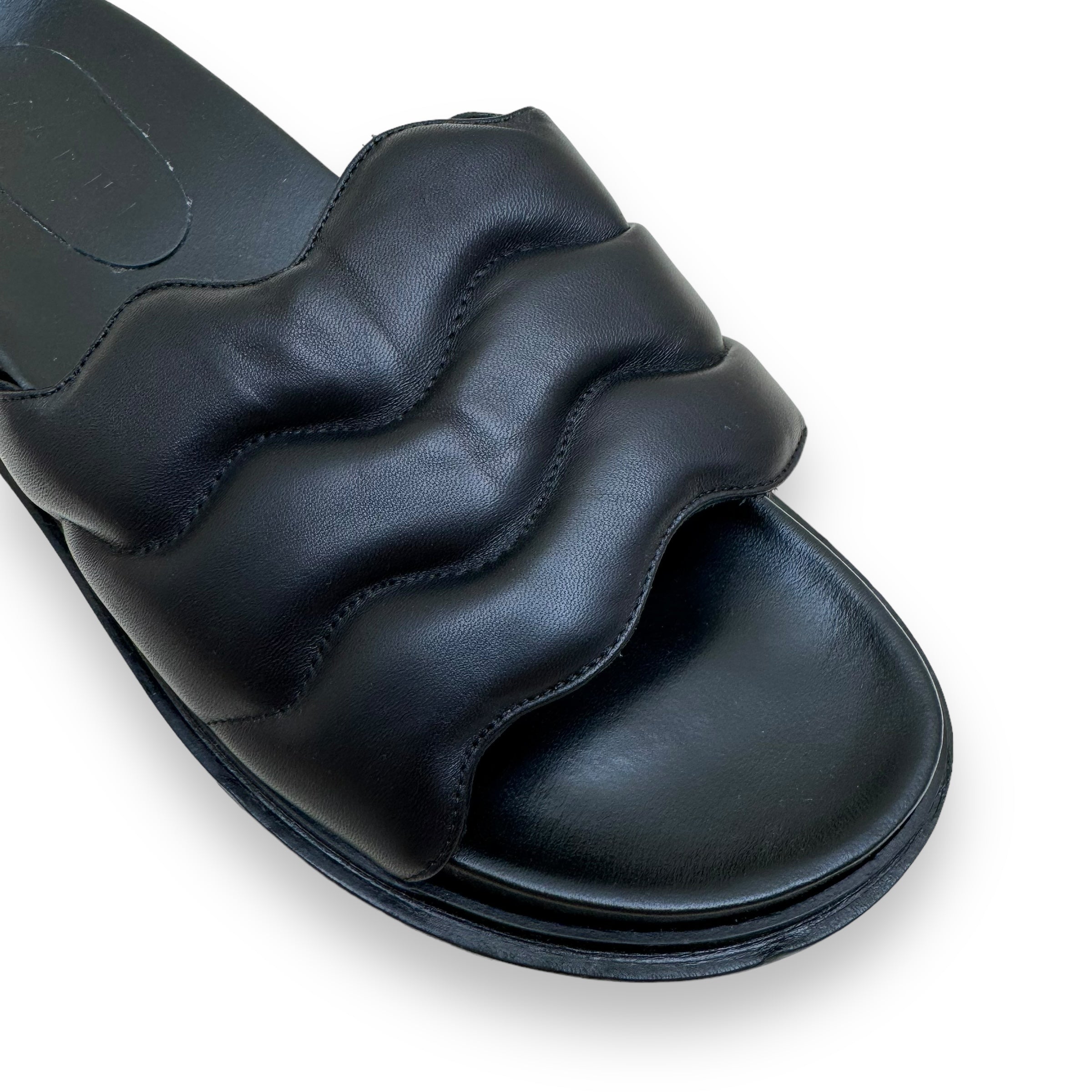 MARNI NAPPA PADDED LEATHER MULES BLACK UK11