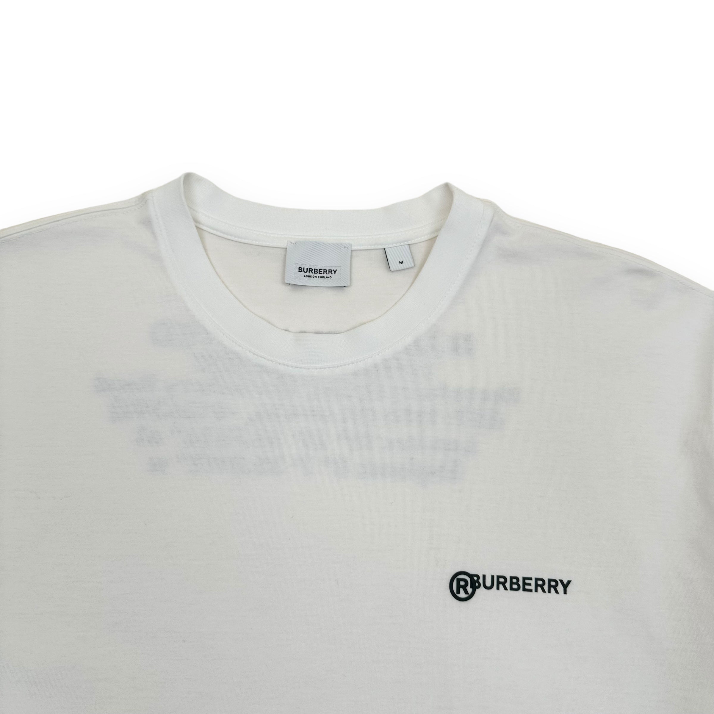 BURBERRY OVERSIZED LOGO-PRINT T-SHIRT WHITE M