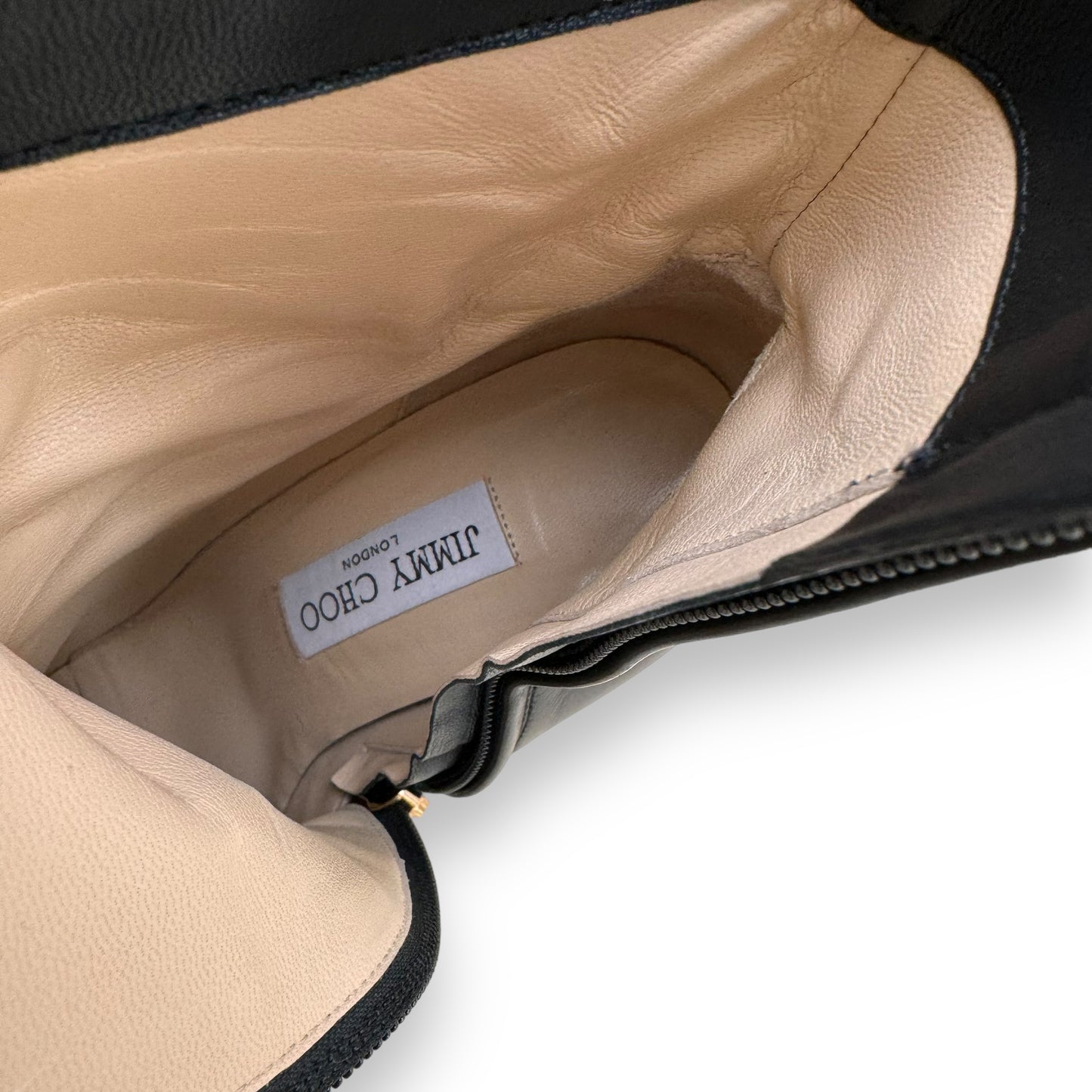 JIMMY CHOO MINORI LEATHER ANKLE BOOTS BLACK UK5