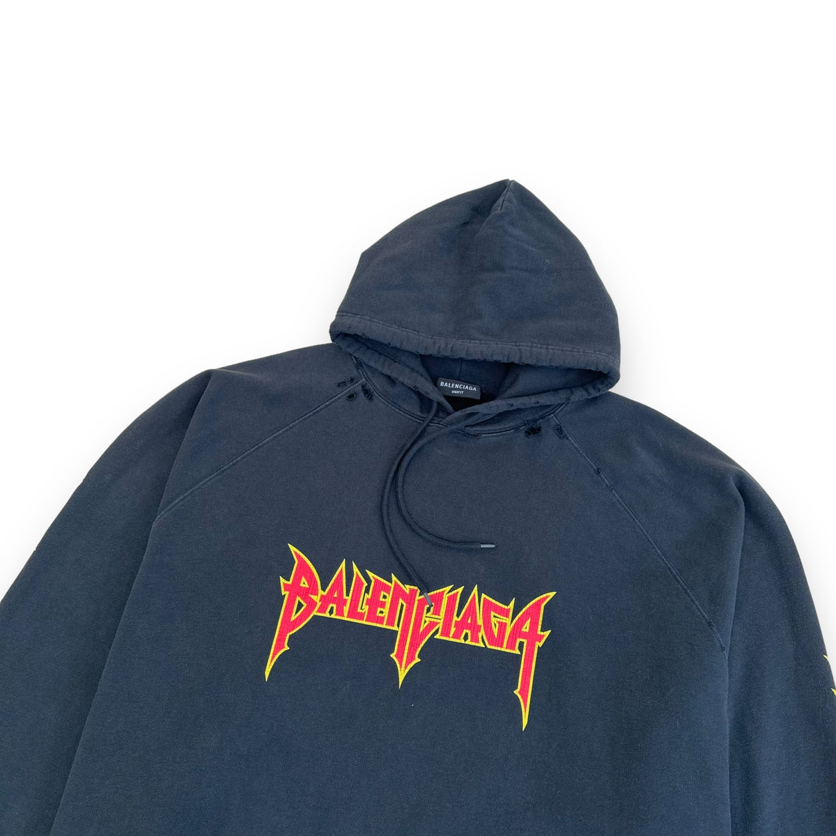 BALENCIAGA METAL VINTAGE OVERSIZED HOODIE DARK GREY L