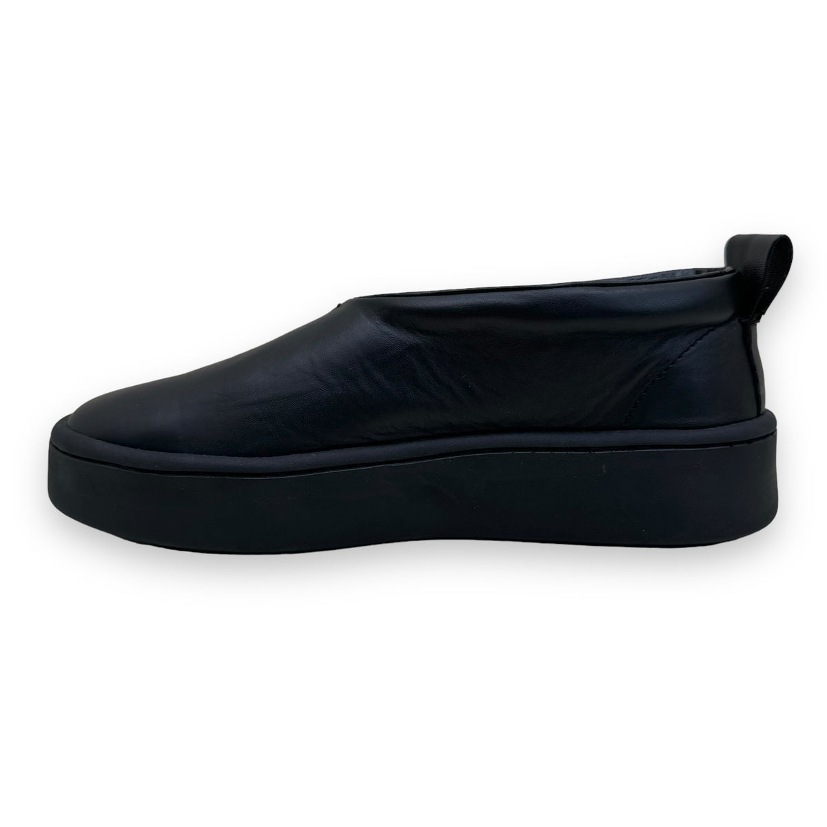 JIL SANDER SLIP ON LEATHER PLATFORM SNEAKER BLACK UK10
