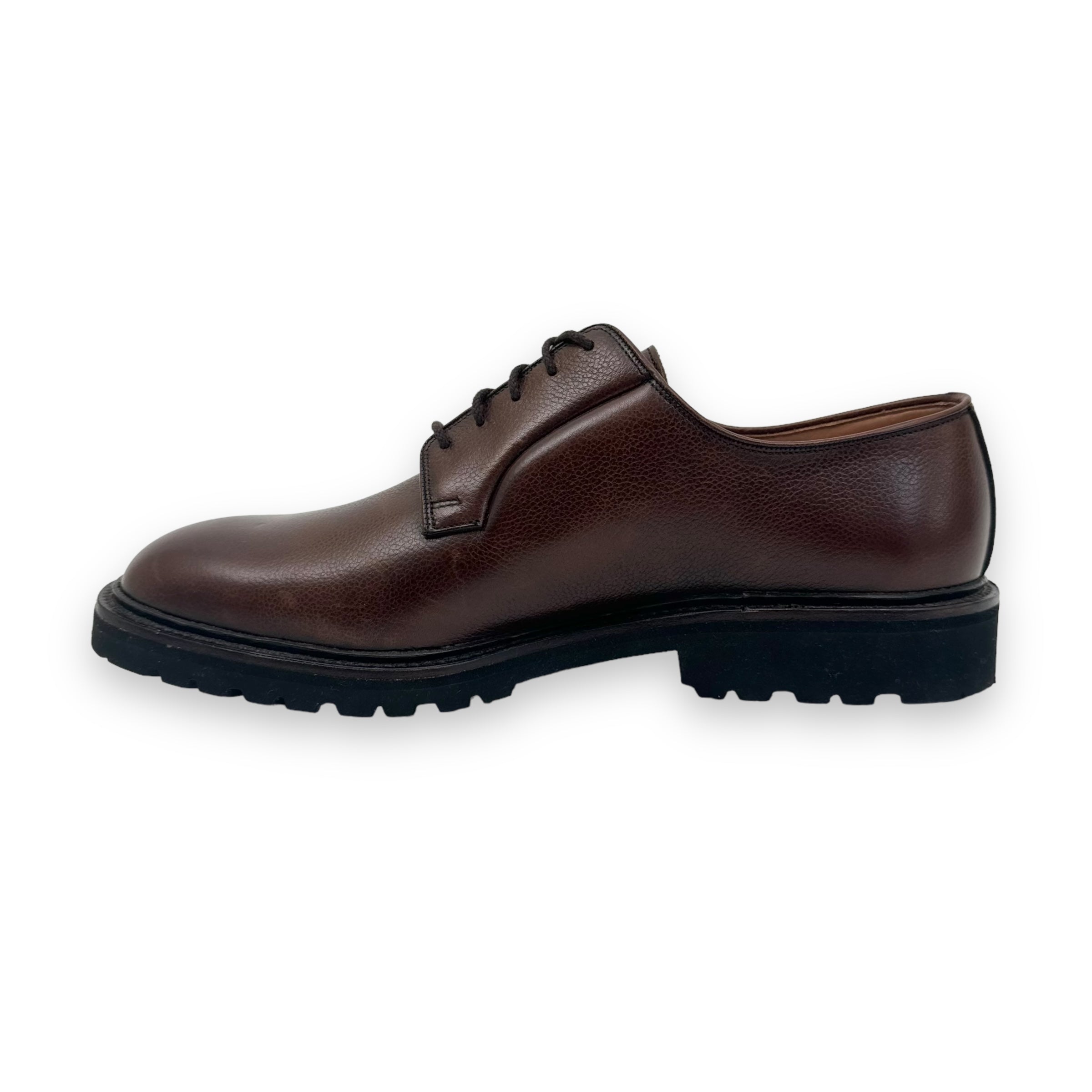 CROCKETT & JONES LACE-UP LEATHER DERBY SHOES BROWN UK10