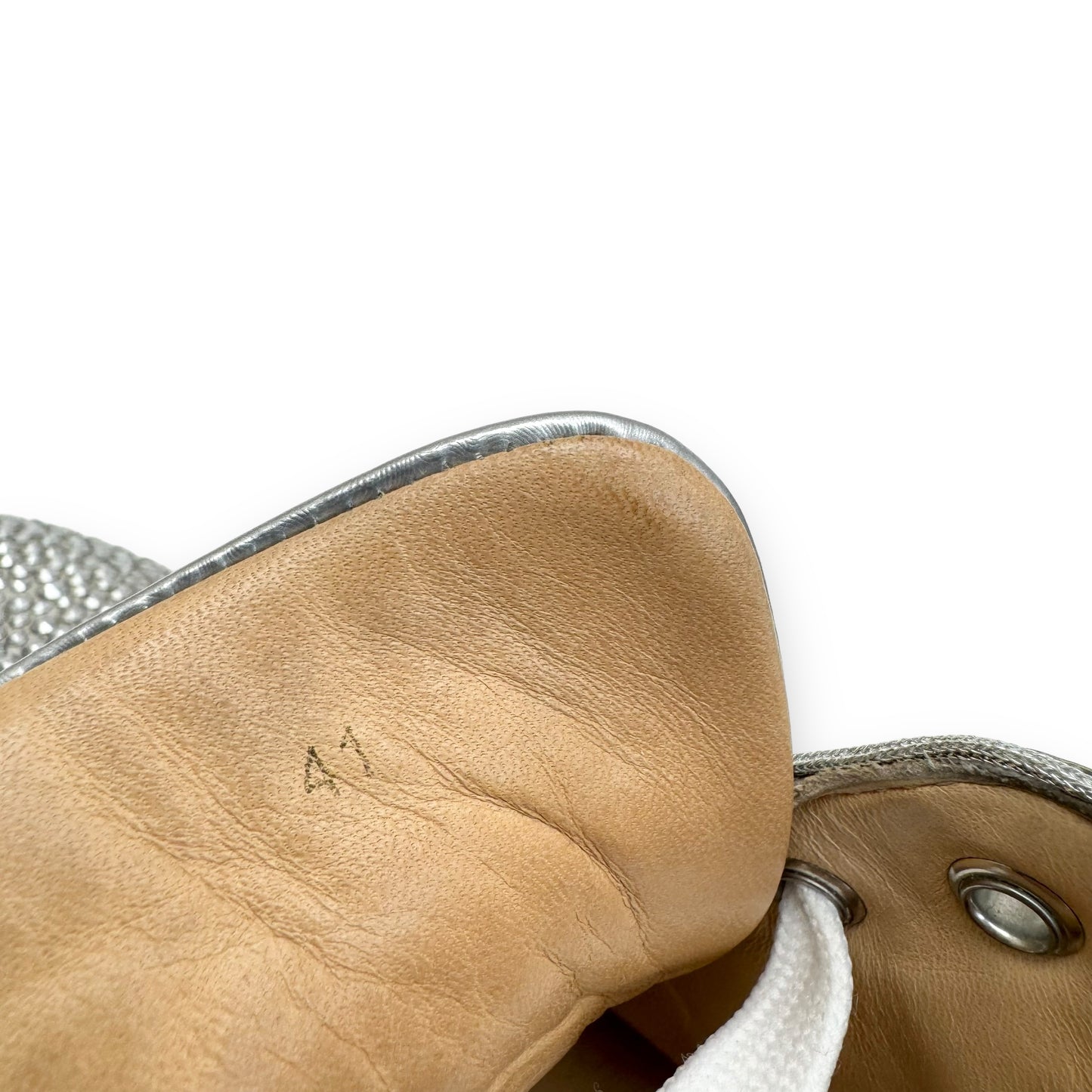 CHRISTIAN LOUBOUTIN LOUIS STRASS CRYSTAL EMBELLISHED SNEAKER SILVER UK7