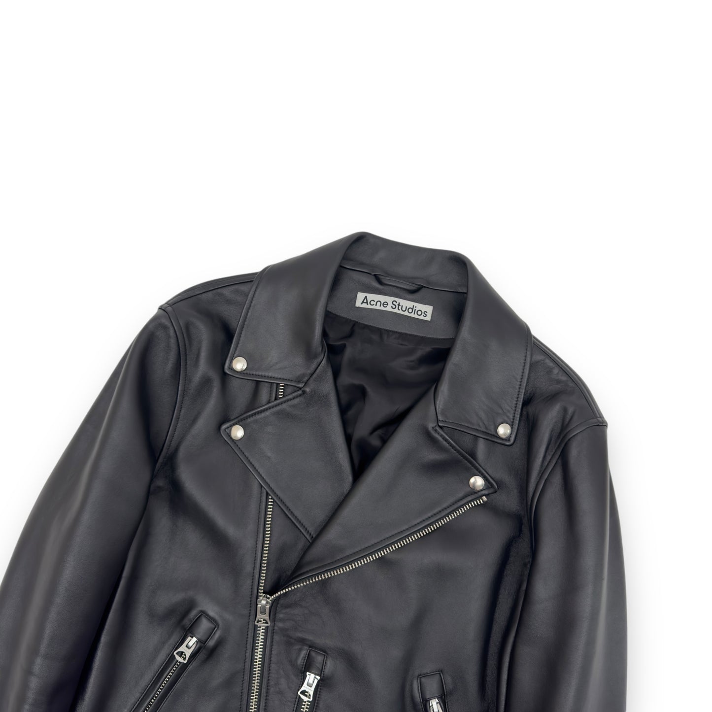 ACNE STUDIOS LEATHER BIKER JACKET BLACK L